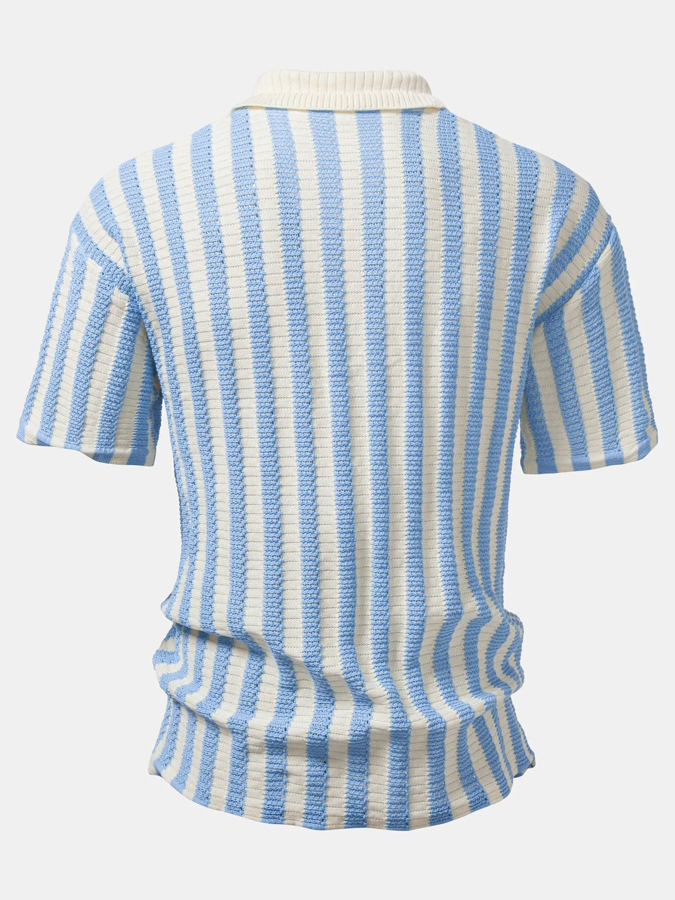 Drop Shoulder Stripe Crochet Shirt sold by Hoooyi product image thumbnail 2