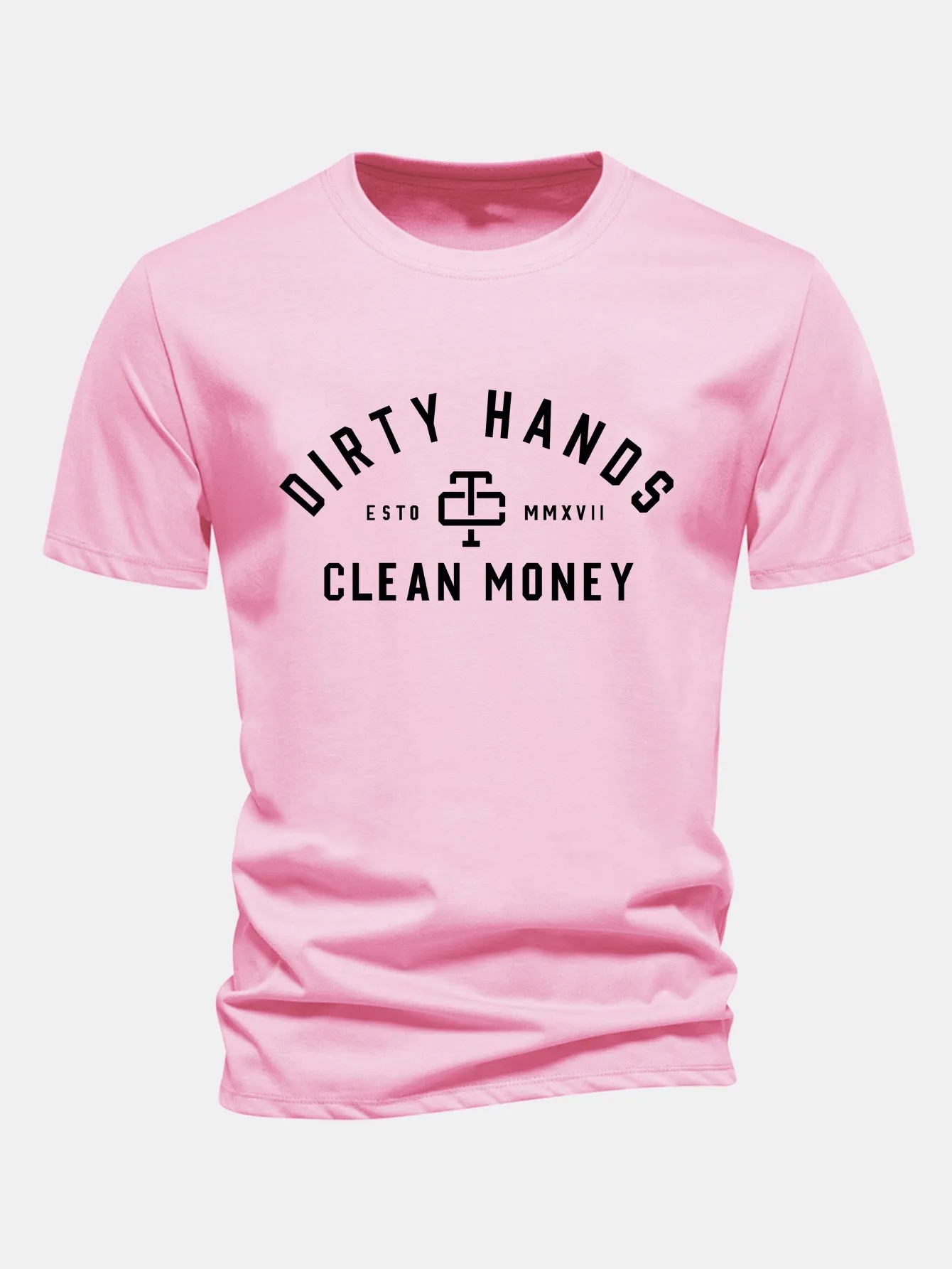 Regular Fit Dirty Hands Clean Money Print Cotton T-Shirt sold by Hoooyi product image thumbnail 5