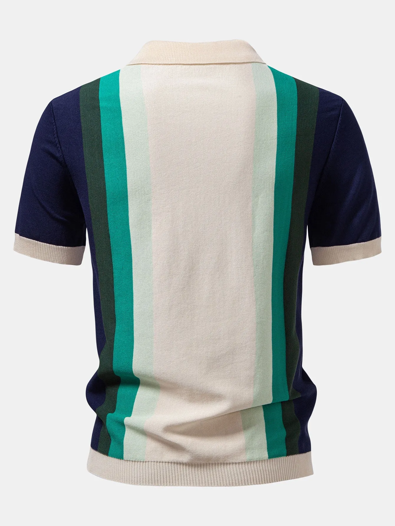 Striped Knitted Polo Shirt & Slim Fit Tapered Trousers sold by Hoooyi product image thumbnail 5