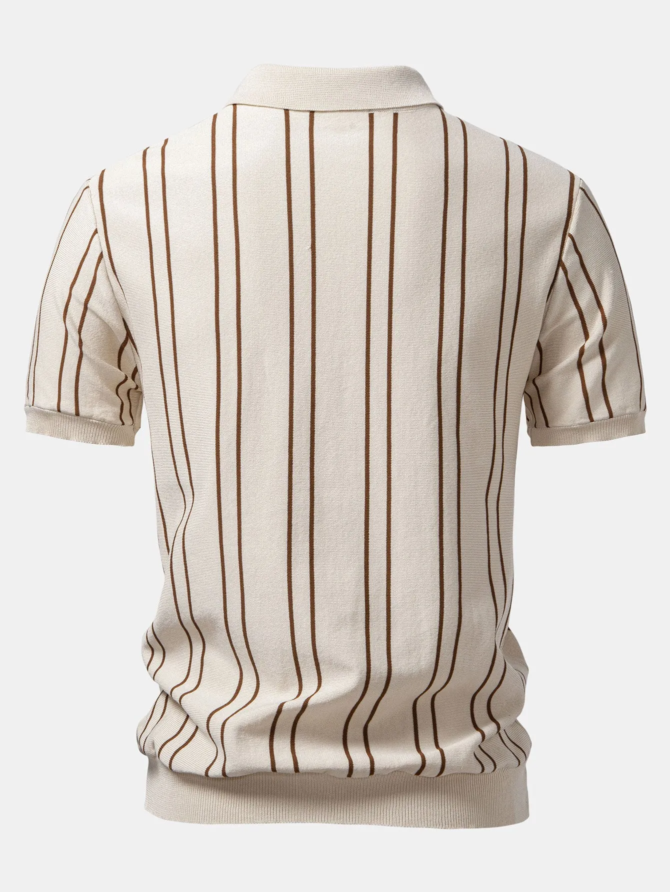 Striped Knitted Polo Shirt & Slim Fit Tapered Trousers sold by Hoooyi product image thumbnail 4