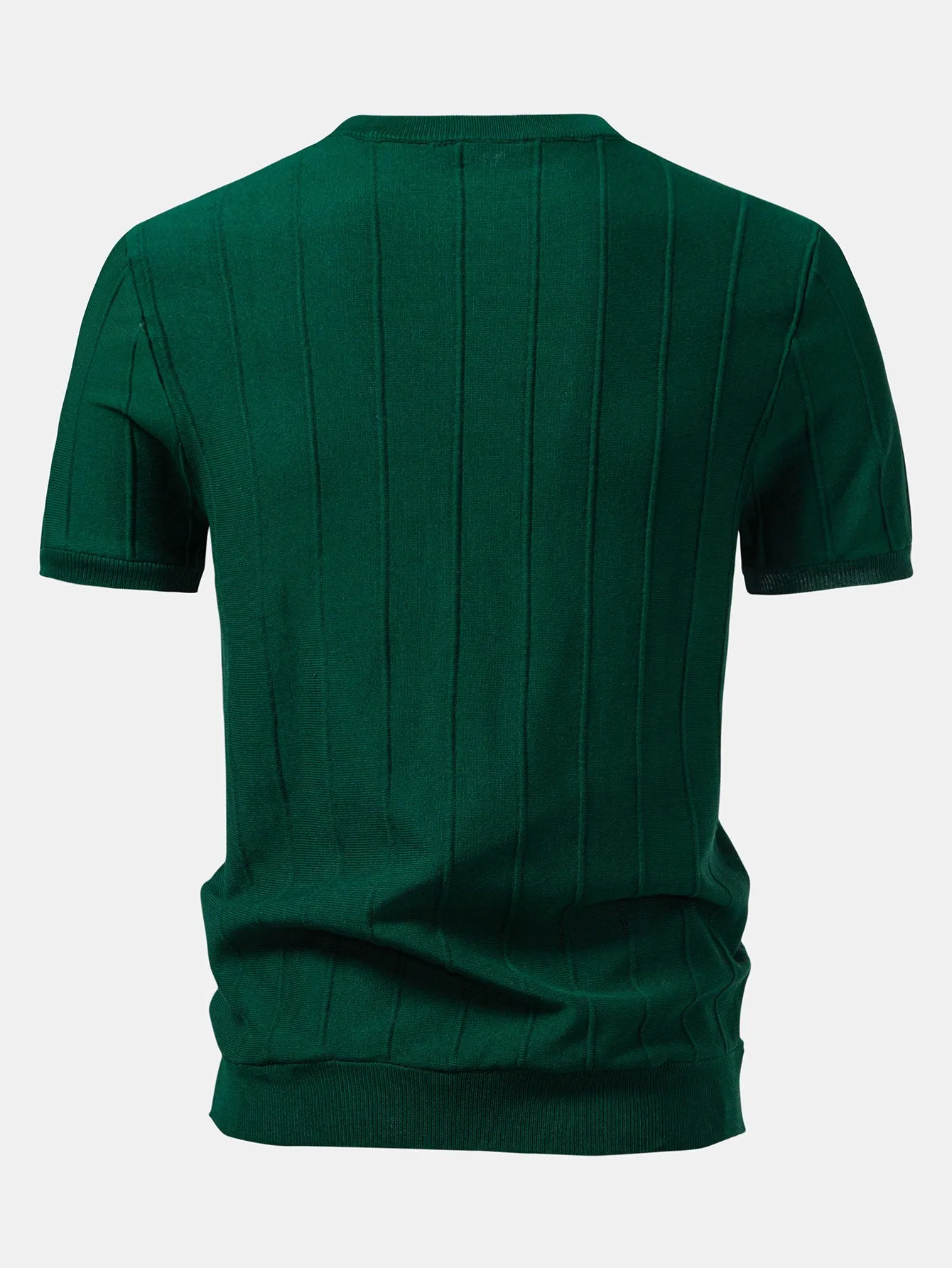 Striped Jacquard Crew Neck Sweater Knitted T-Shirt sold by Hoooyi product image thumbnail 2