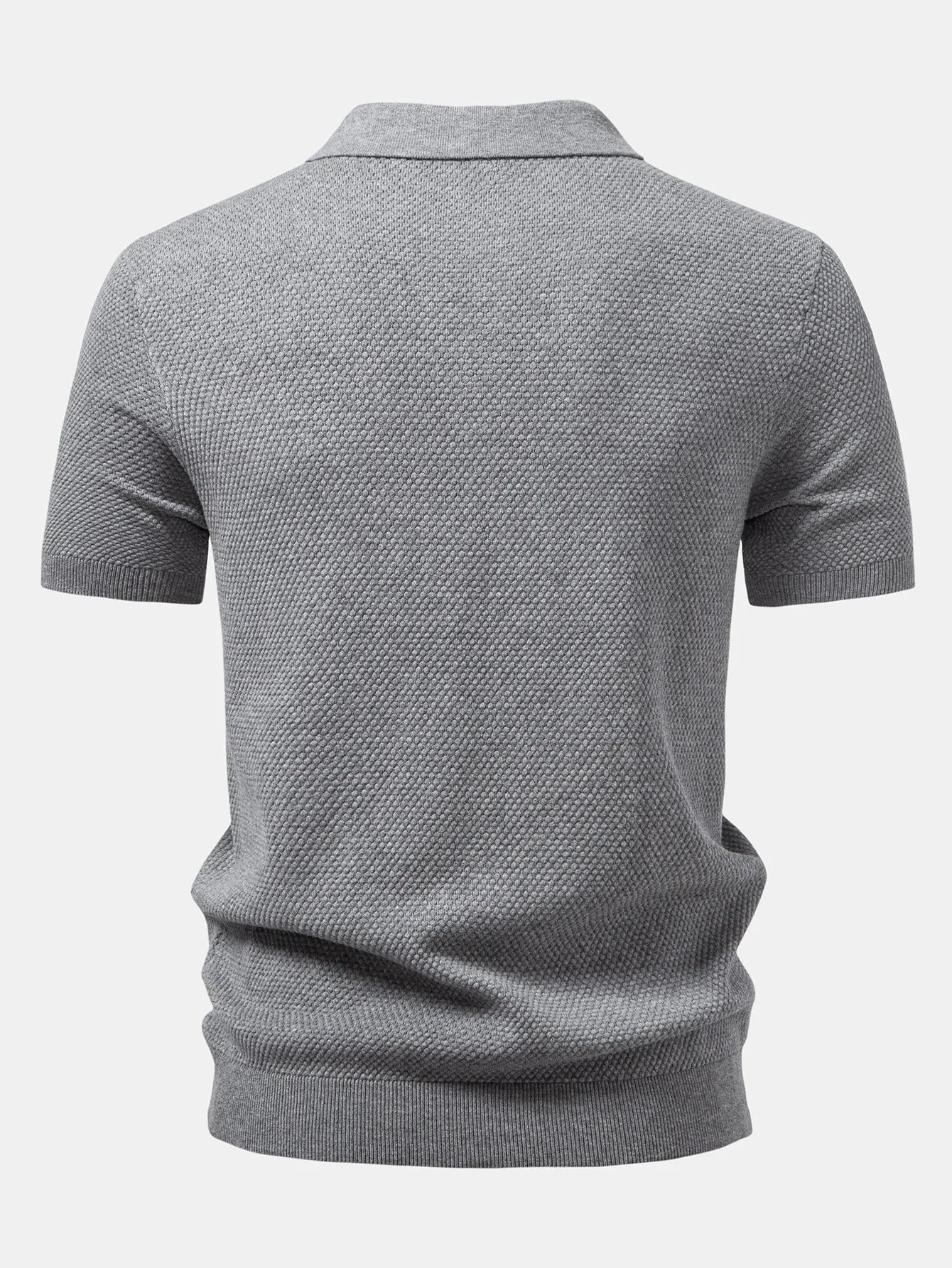 Pineapple Texture Knitted Polo Shirt sold by Hoooyi product image thumbnail 4