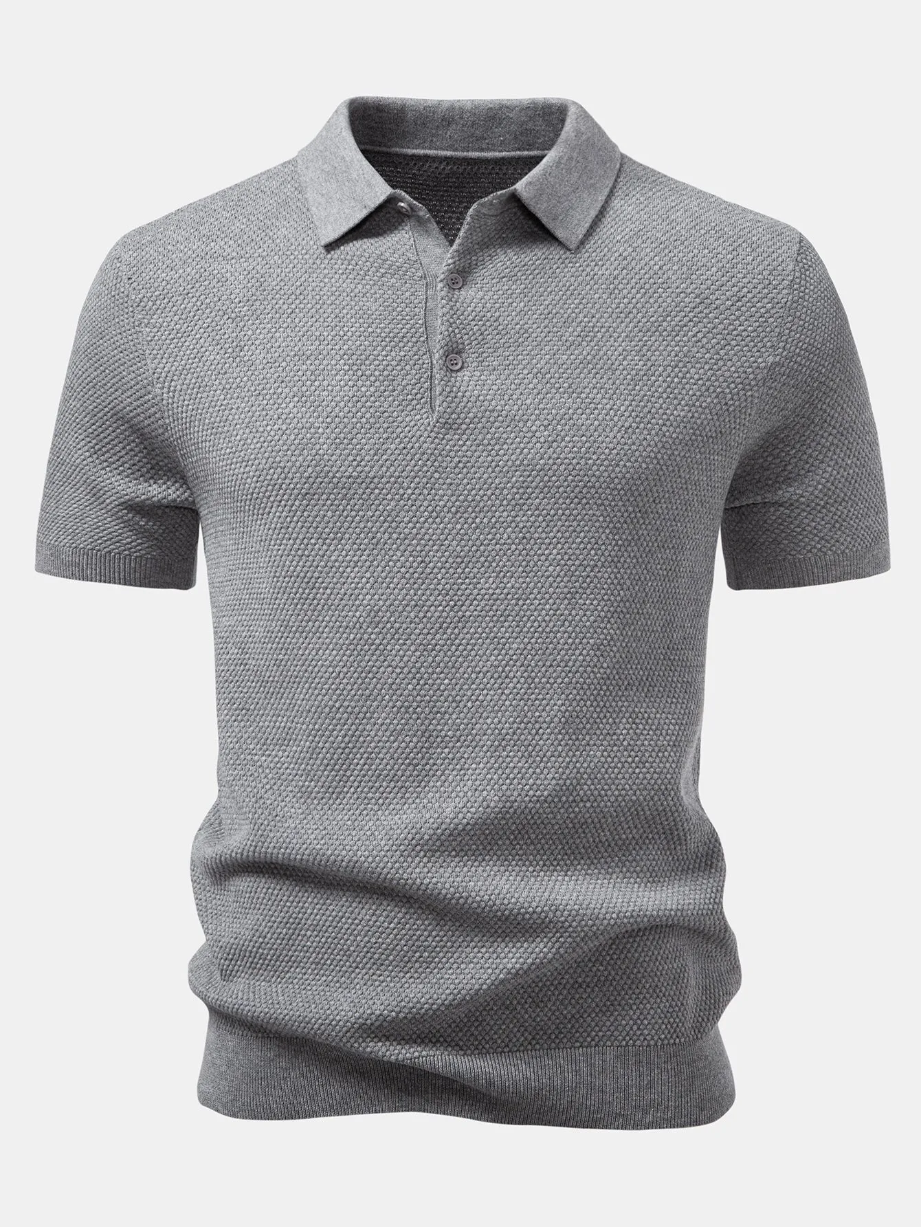 Pineapple Texture Knitted Polo Shirt sold by Hoooyi product image thumbnail 3