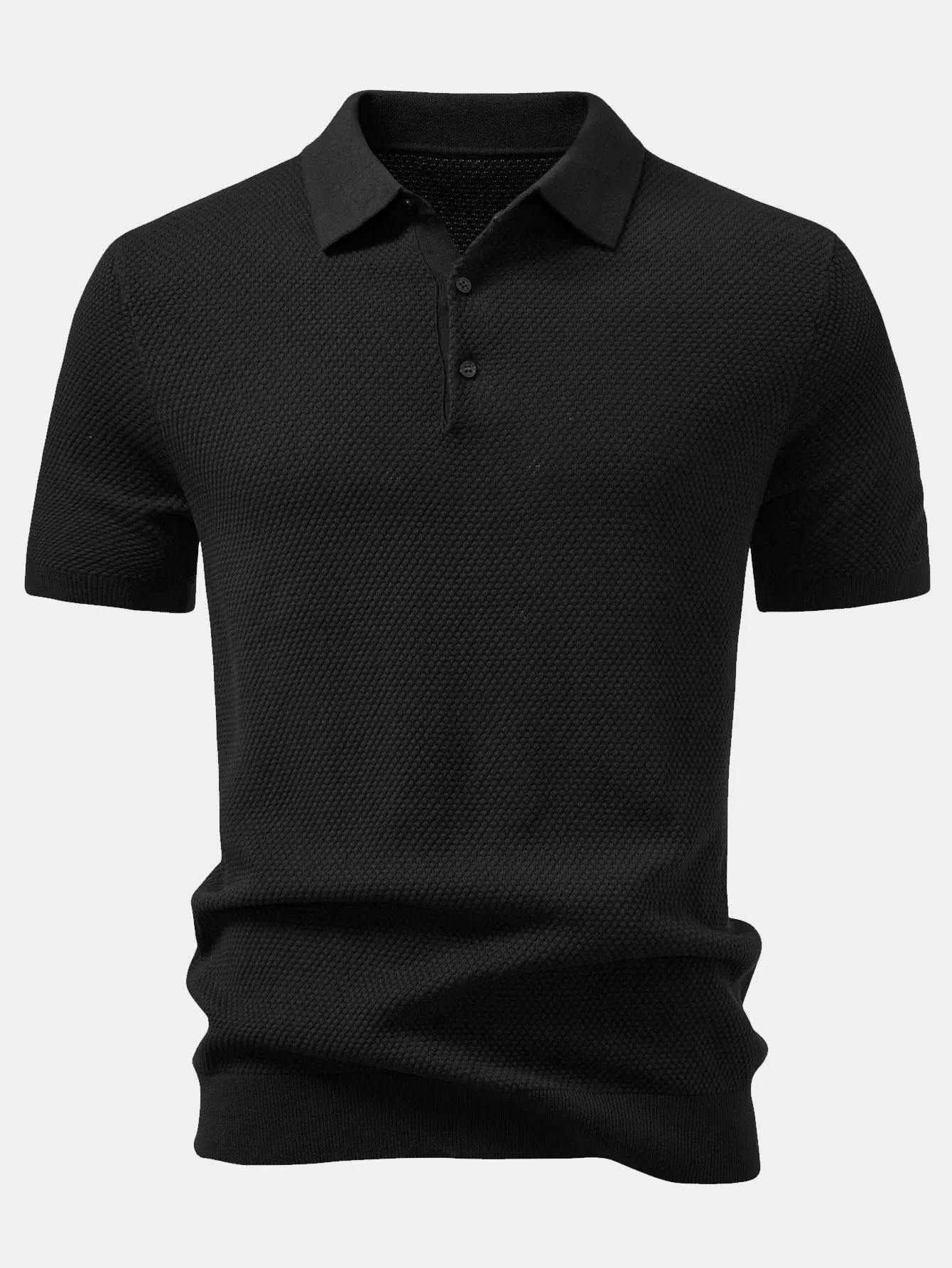 Pineapple Texture Knitted Polo Shirt sold by Hoooyi product image thumbnail 5