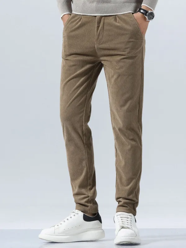Slim Fit Corduroy Trousers sold by Hoooyi