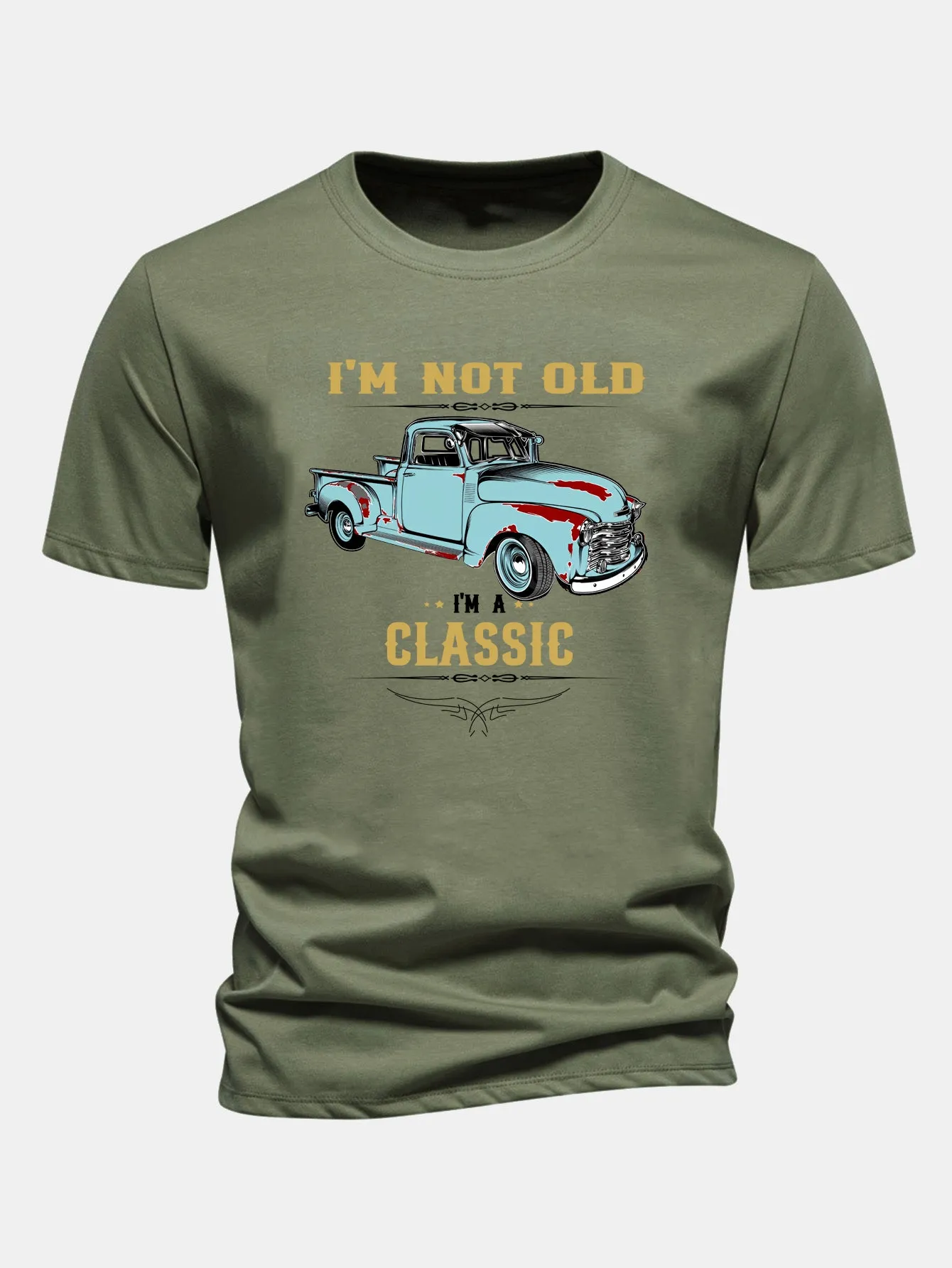 Regular Fit Classic Car Print Cotton T-Shirt sold by Hoooyi product image thumbnail 3