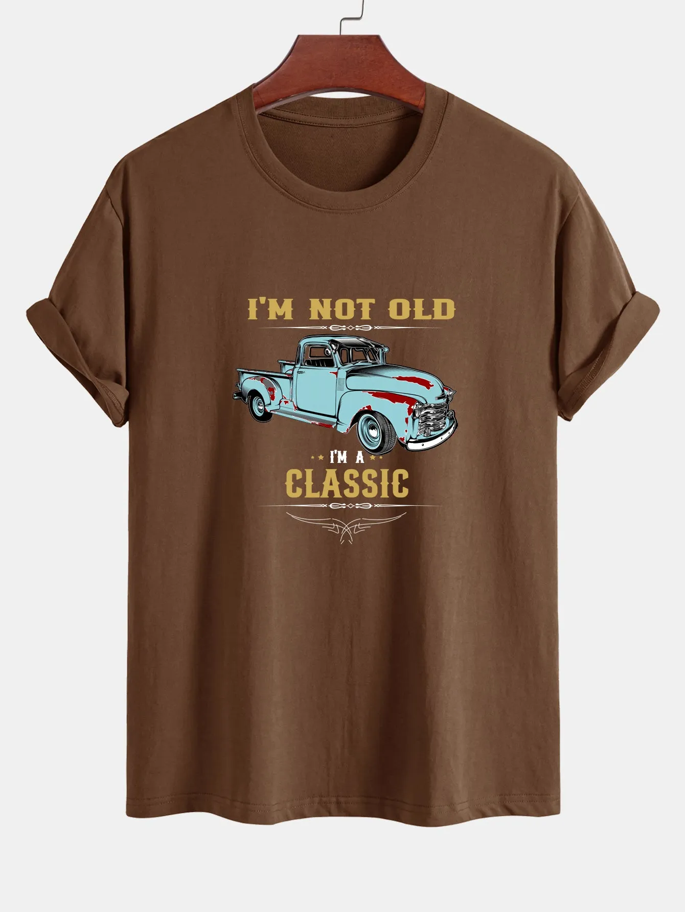Regular Fit Classic Car Print Cotton T-Shirt sold by Hoooyi product image thumbnail 4