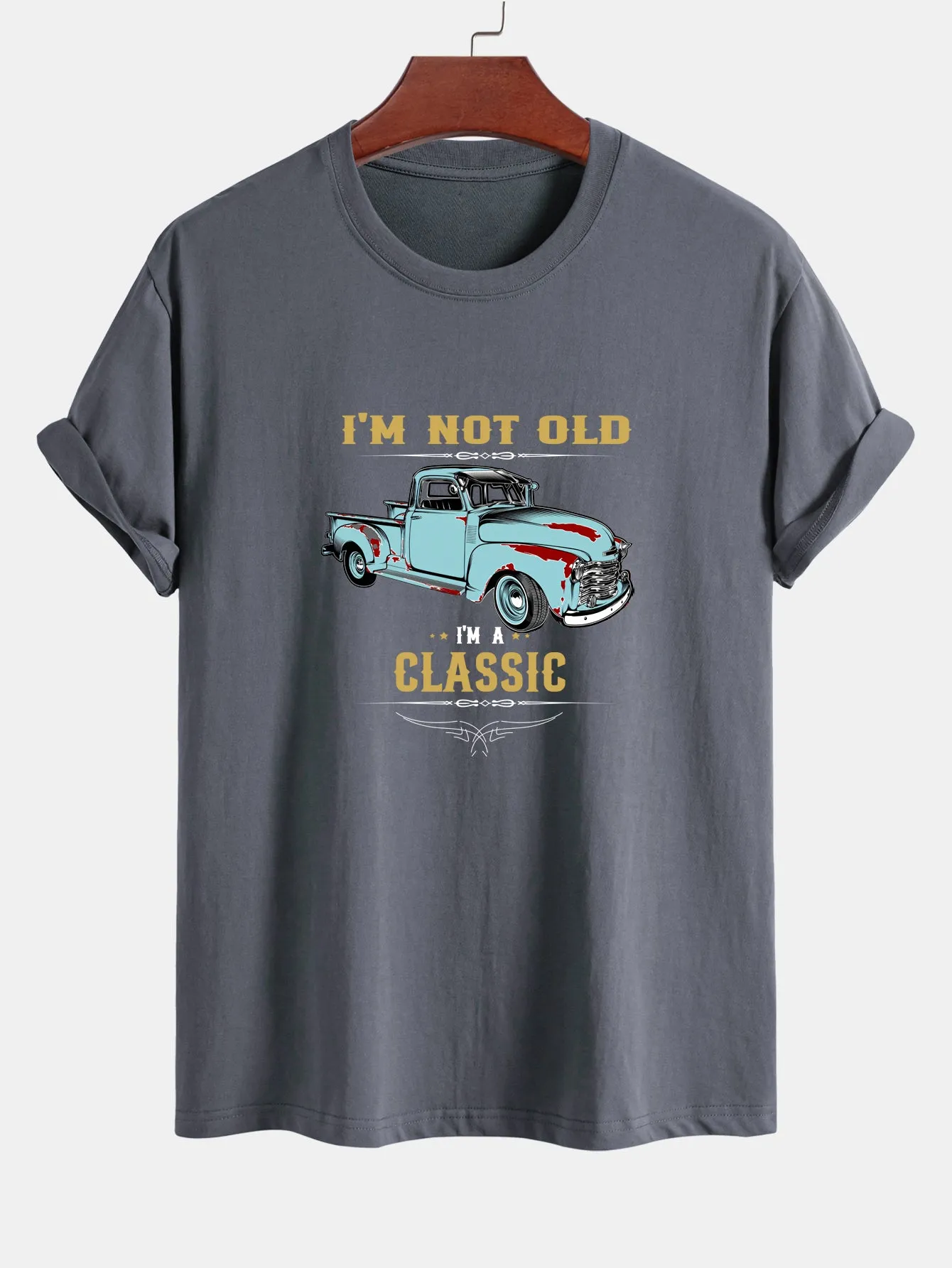 Regular Fit Classic Car Print Cotton T-Shirt sold by Hoooyi product image thumbnail 2