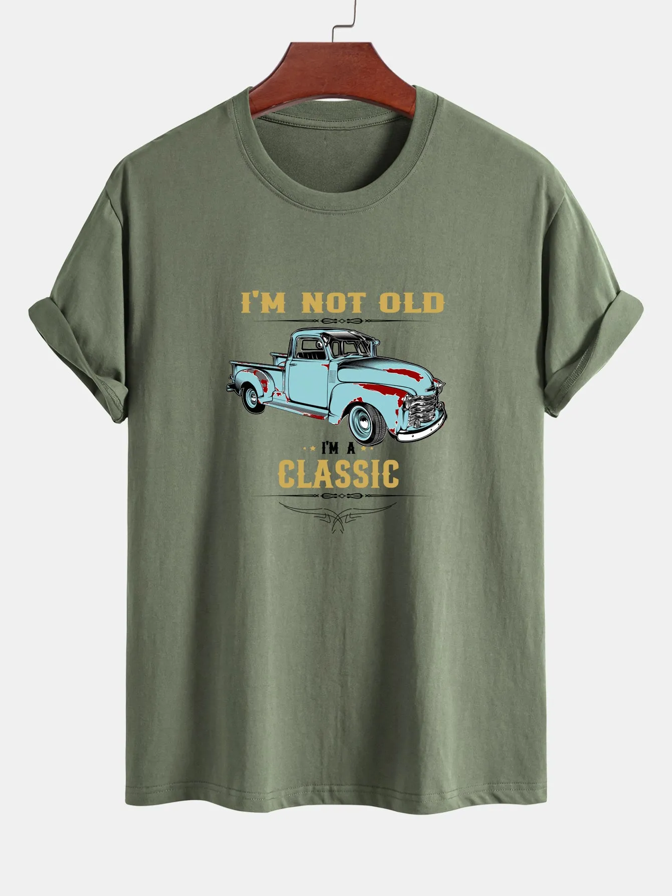 Regular Fit Classic Car Print Cotton T-Shirt sold by Hoooyi product image thumbnail 3