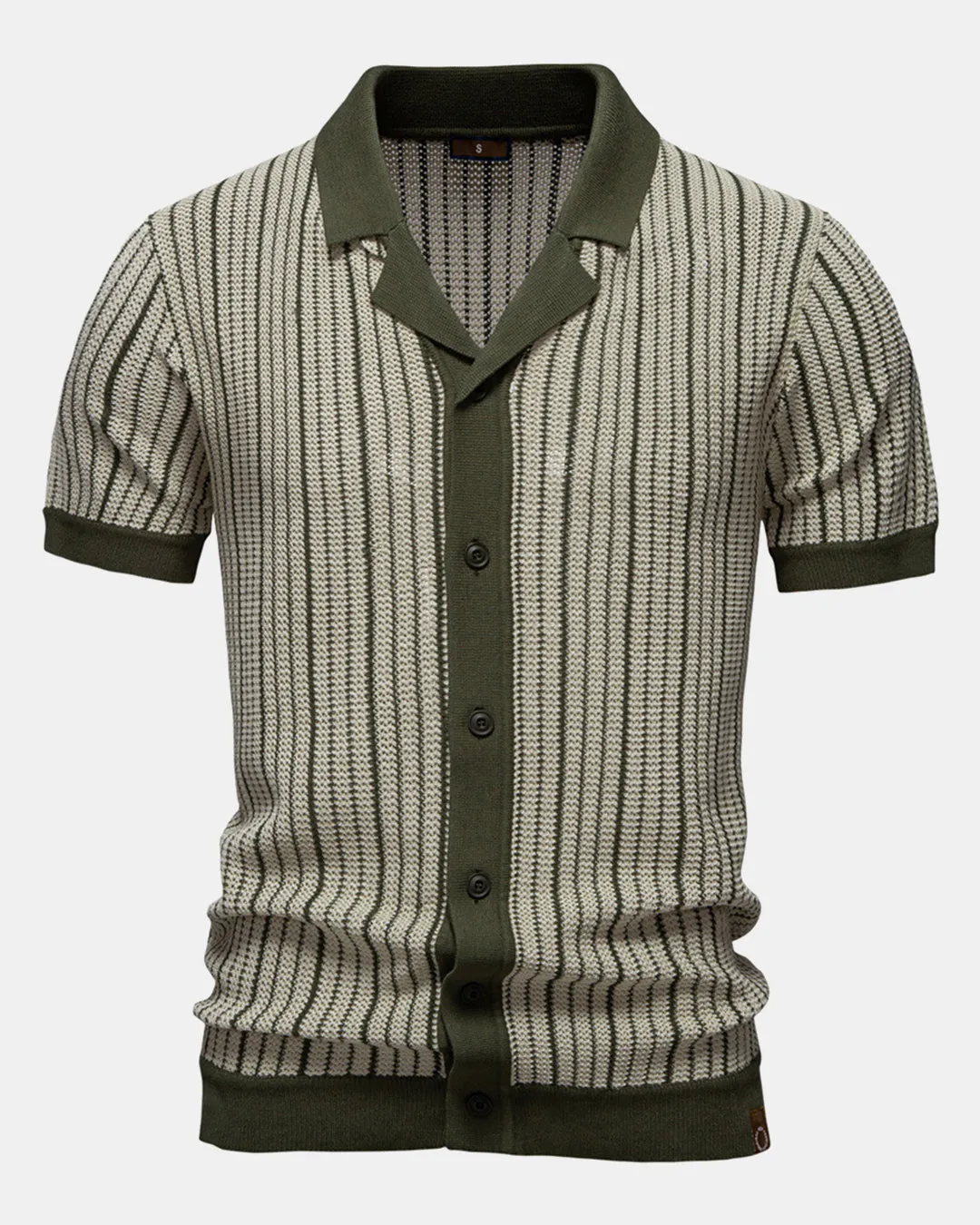 Stripe Crochet Button Up Shirt sold by Hoooyi product image thumbnail 3
