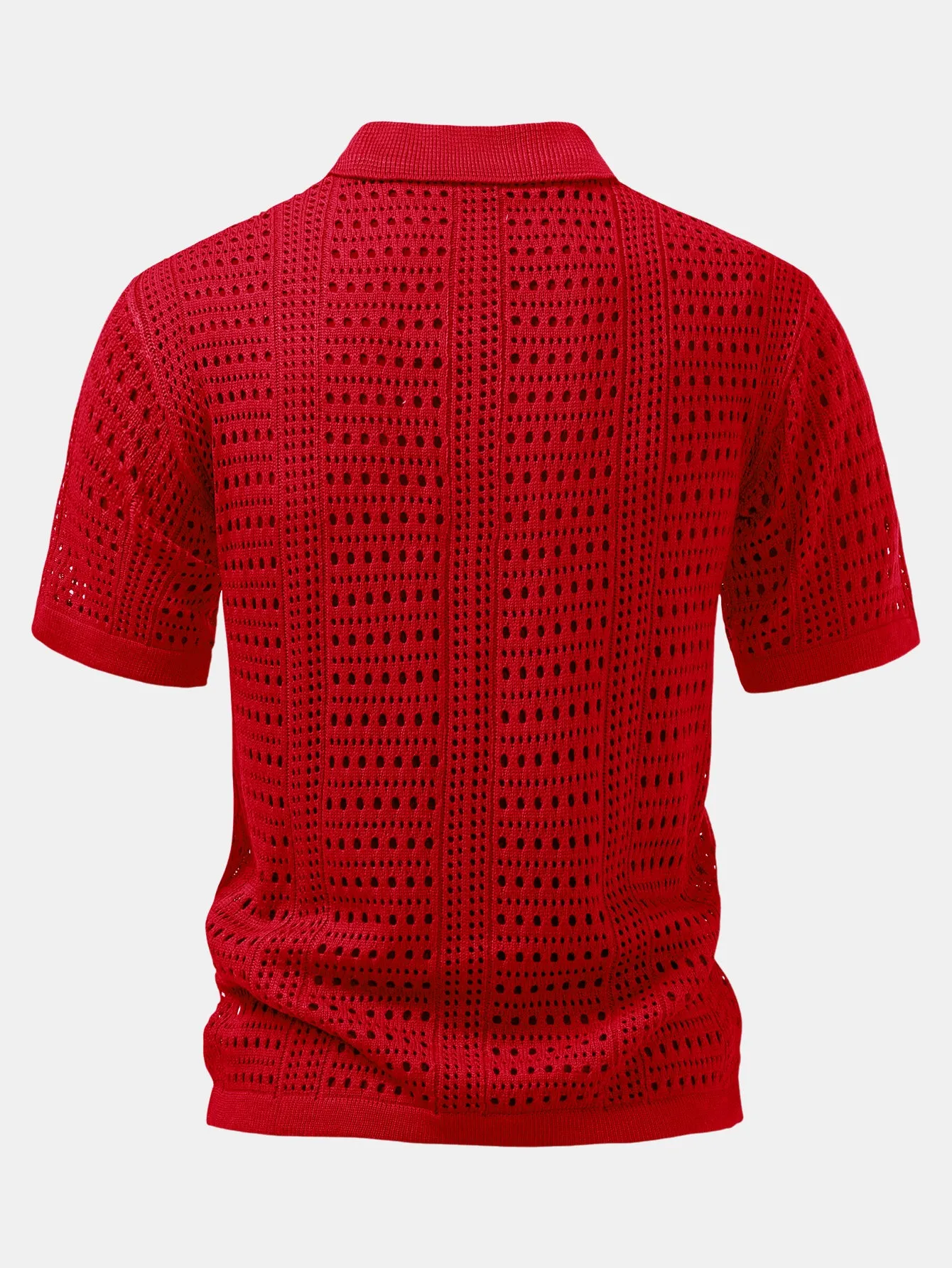 Crochet V Neck Polo Shirt sold by Hoooyi product image thumbnail 4