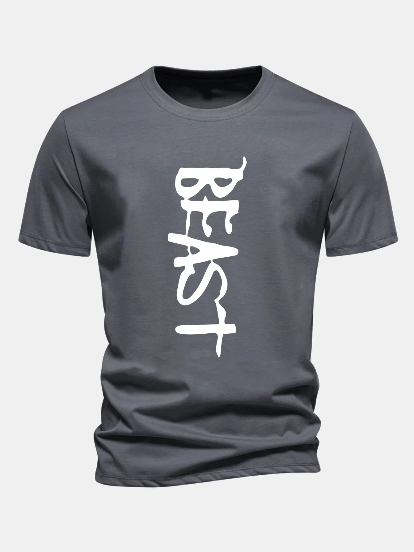 Regular Fit Beast Print Cotton T-Shirt sold by Hoooyi product image thumbnail 2