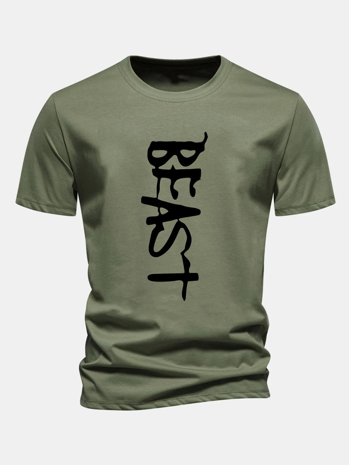 Regular Fit Beast Print Cotton T-Shirt sold by Hoooyi product image thumbnail 4