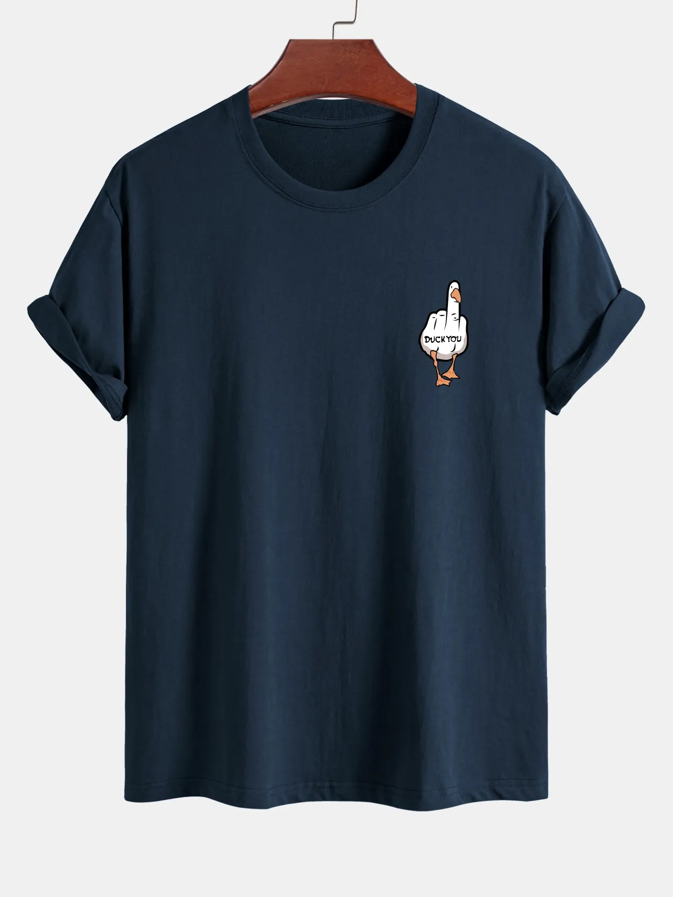 Regular Fit Duck You Print Cotton T-Shirt sold by Hoooyi product image thumbnail 3
