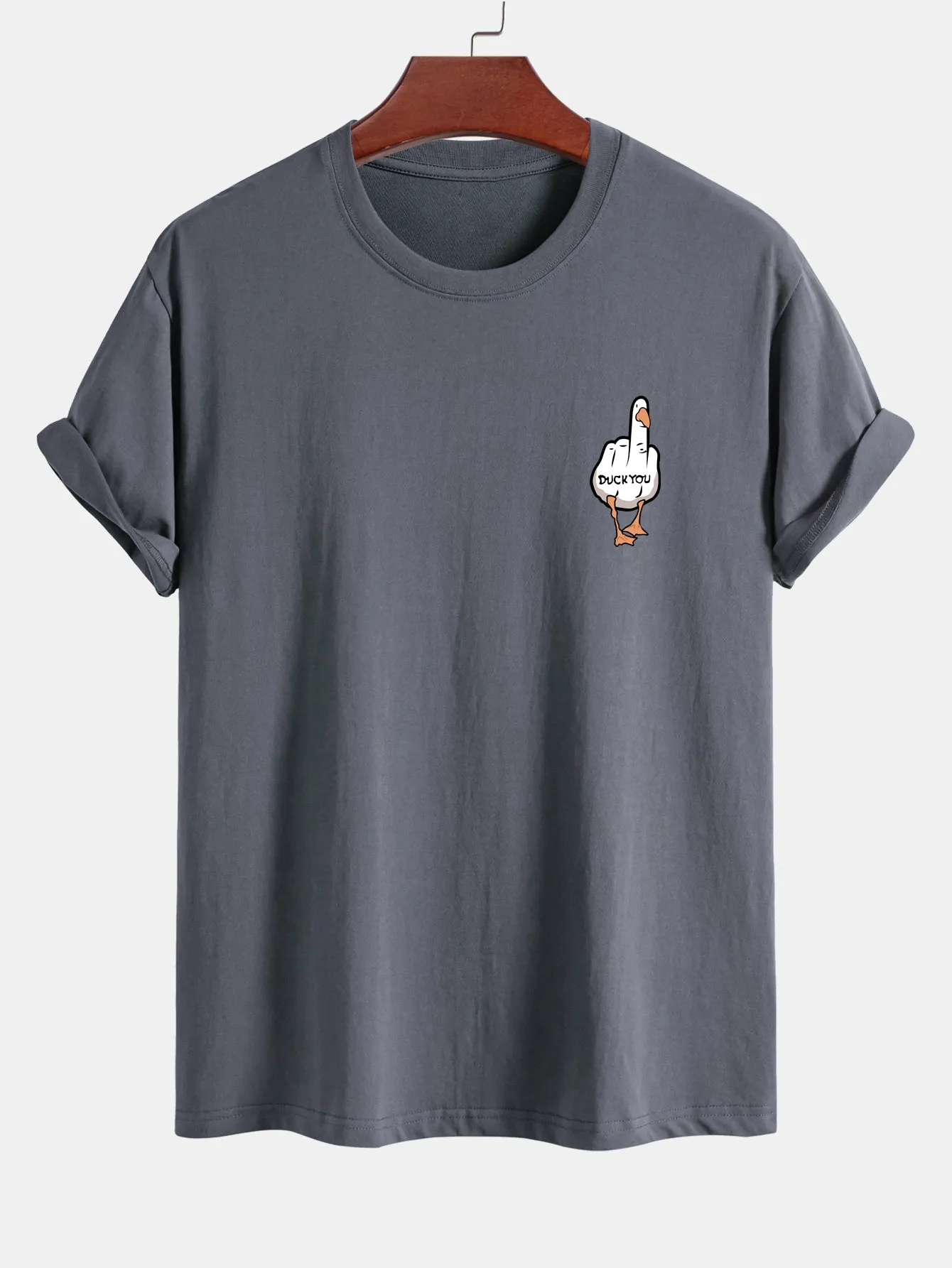 Regular Fit Duck You Print Cotton T-Shirt sold by Hoooyi product image thumbnail 5