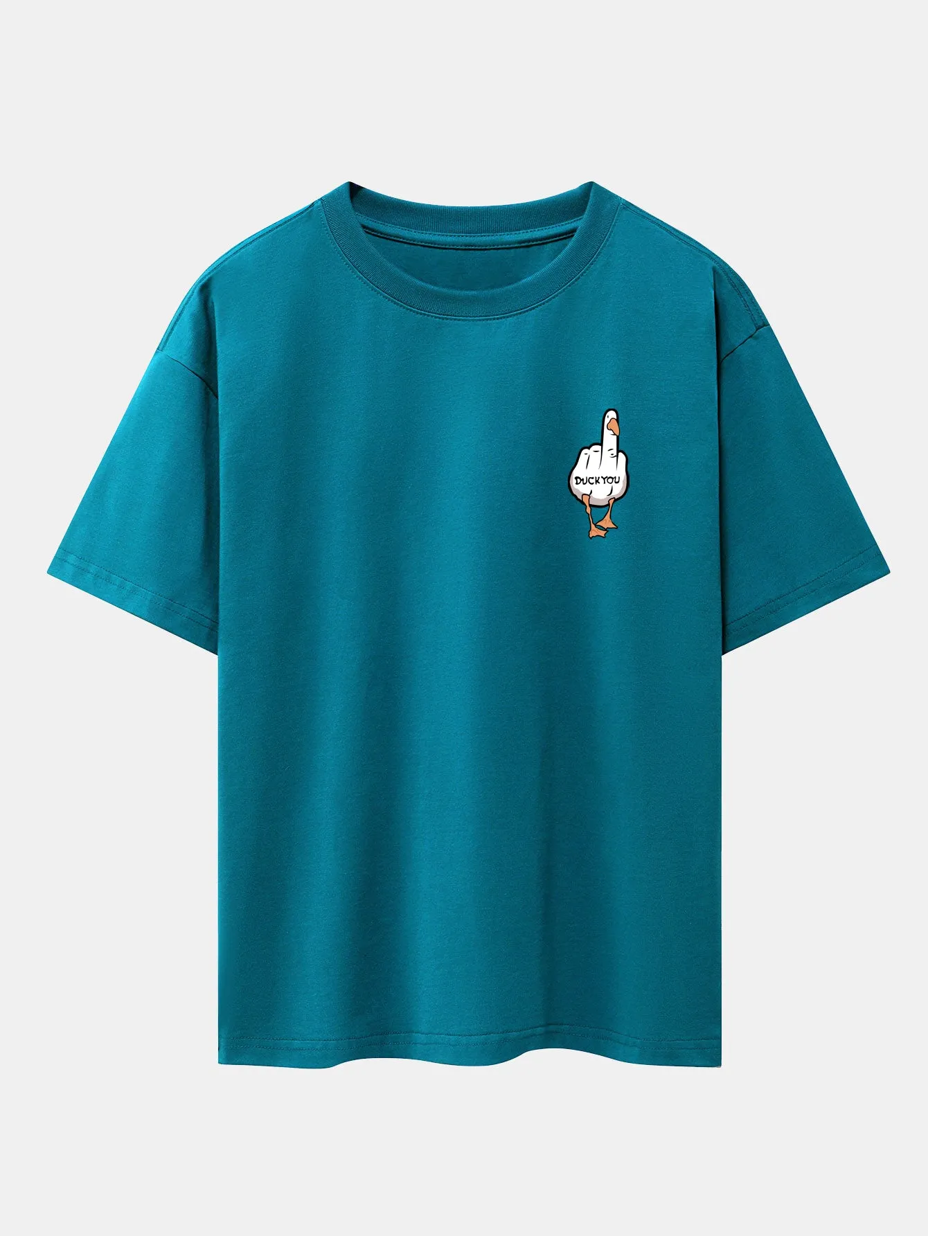 Duck You Print Drop Shoulder Oversize T-Shirt sold by Hoooyi product image thumbnail 2