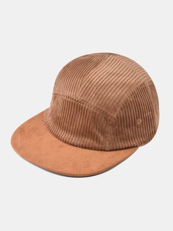 Corduroy Flat Brim Soft Top Baseball Cap sold by Hoooyi