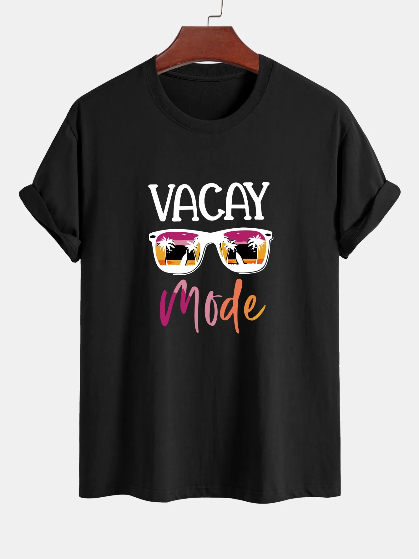 Regular Fit Vacay Mode Print Cotton T-Shirt sold by Hoooyi product image thumbnail 2