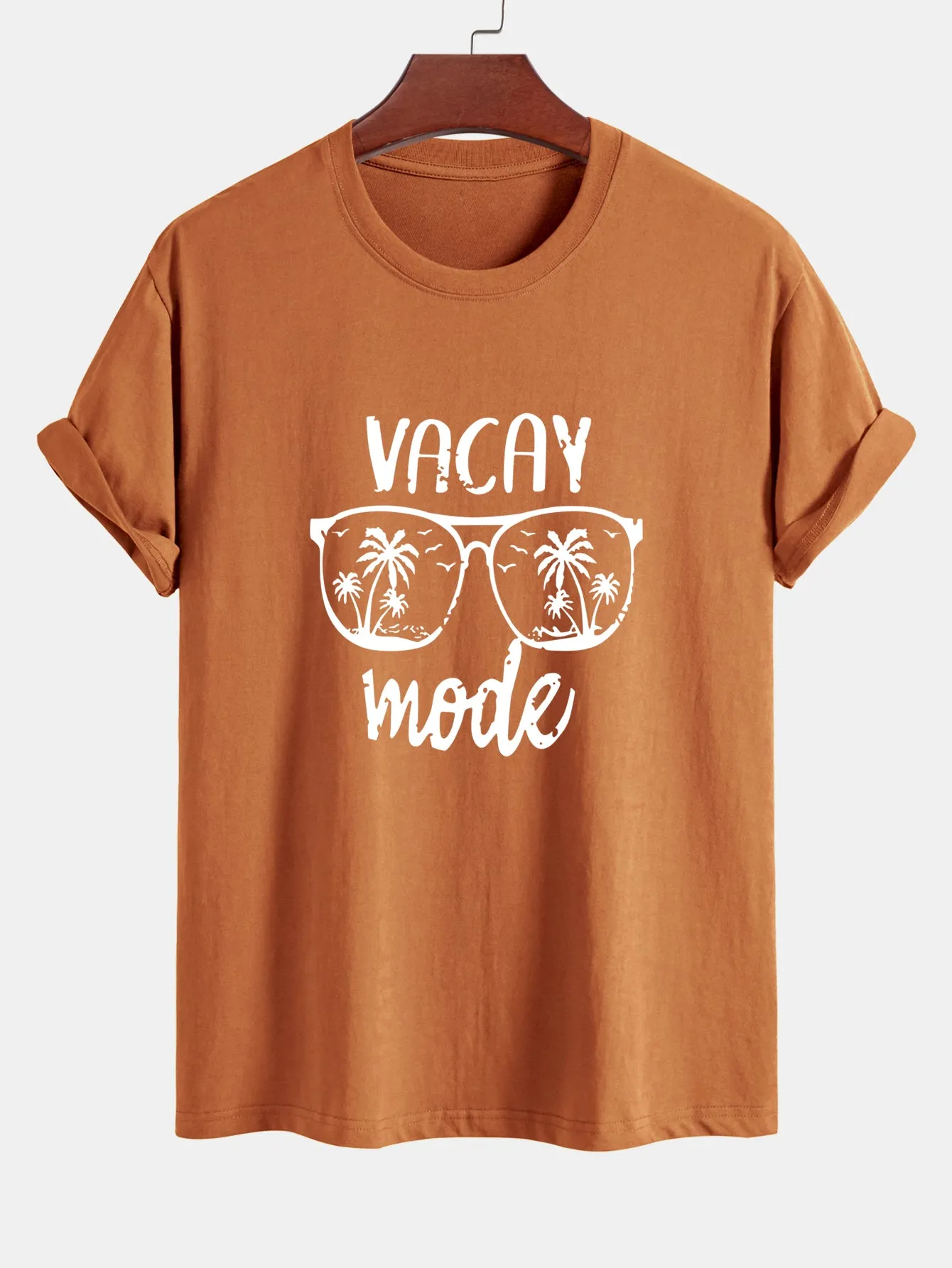 Regular Fit Vacay Mode Print Cotton T-Shirt sold by Hoooyi product image thumbnail 5