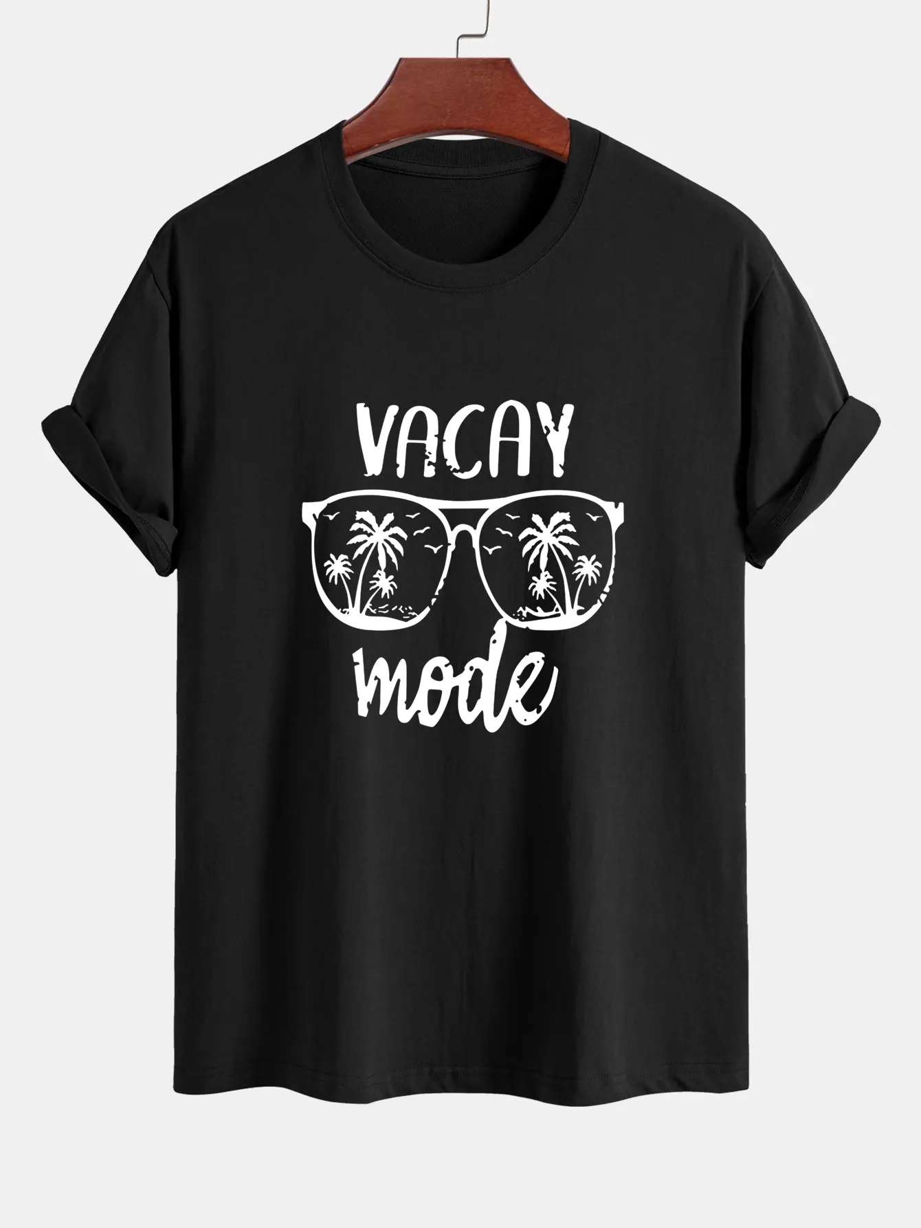 Regular Fit Vacay Mode Print Cotton T-Shirt sold by Hoooyi product image thumbnail 2
