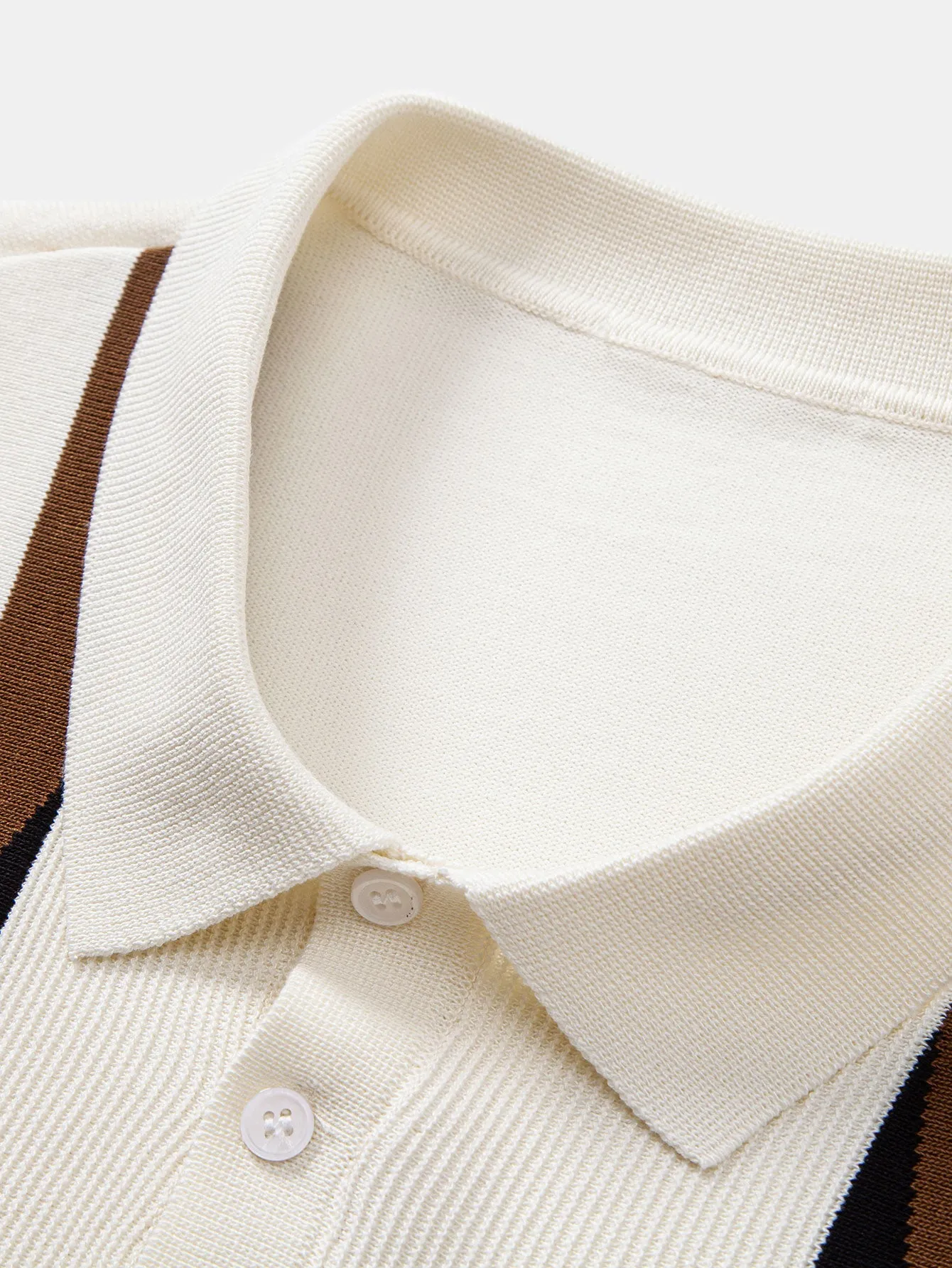 Stripe Geometric Jacquard Knitted Polo Shirt sold by Hoooyi product image thumbnail 4