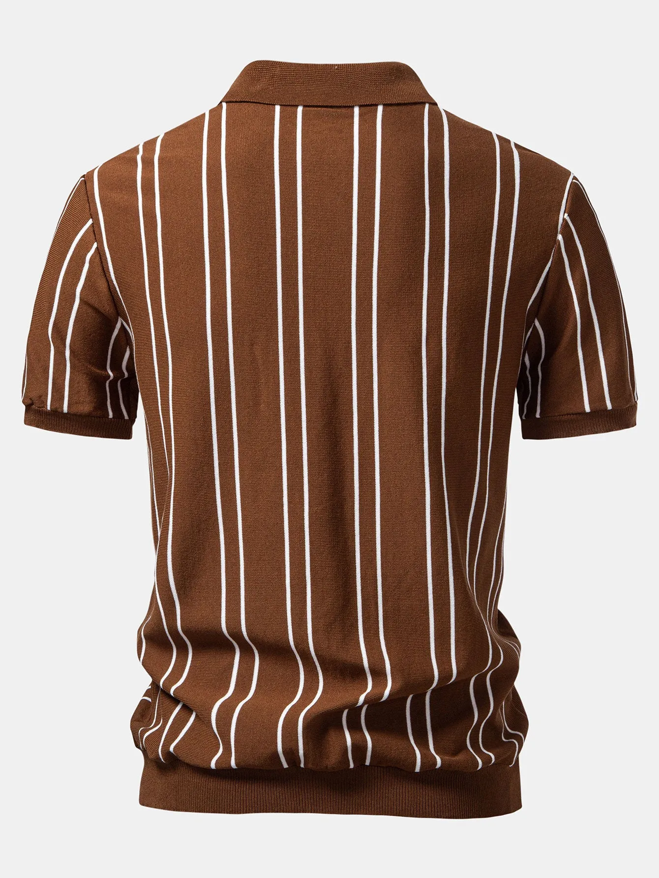 Striped Knitted Polo Shirt sold by Hoooyi product image thumbnail 4