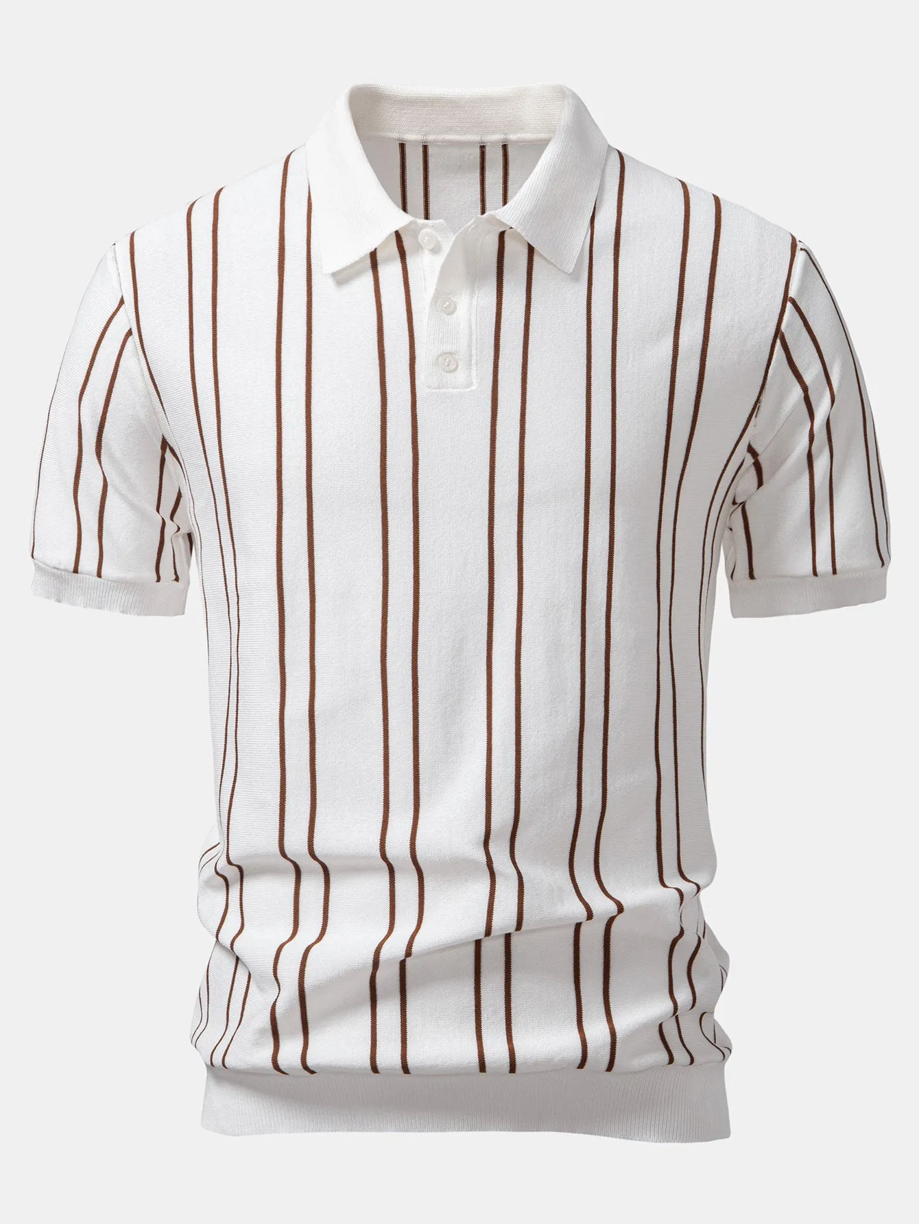 Striped Knitted Polo Shirt sold by Hoooyi product image thumbnail 5