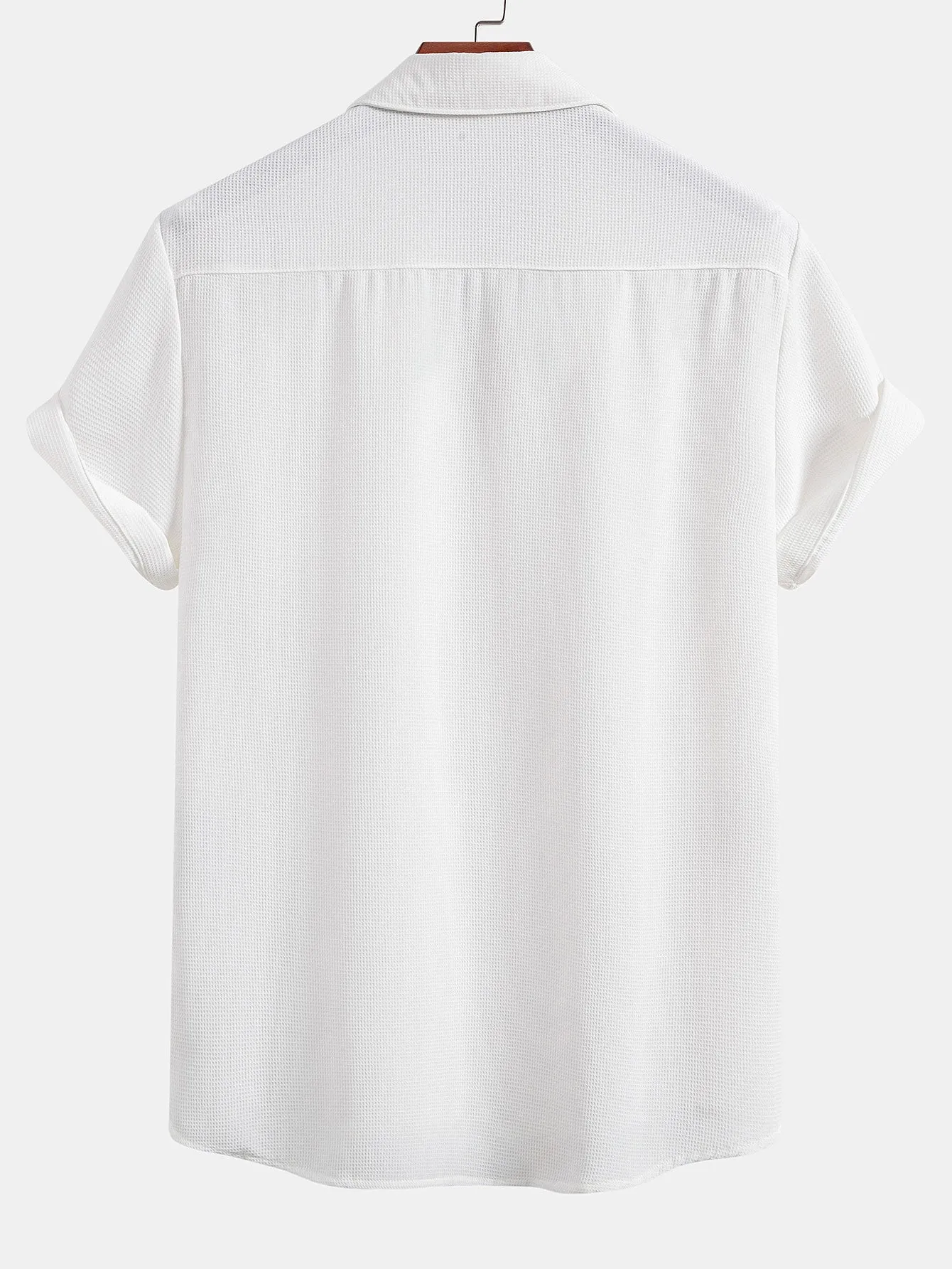 Waffle Textured Button Up Shirt With Pocket sold by Hoooyi product image thumbnail 2