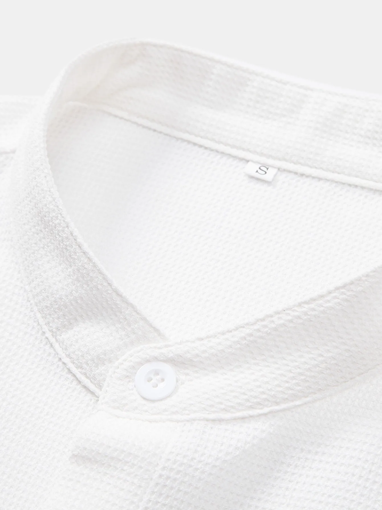 Waffle Textured Stand Collar Shirt sold by Hoooyi product image thumbnail 3