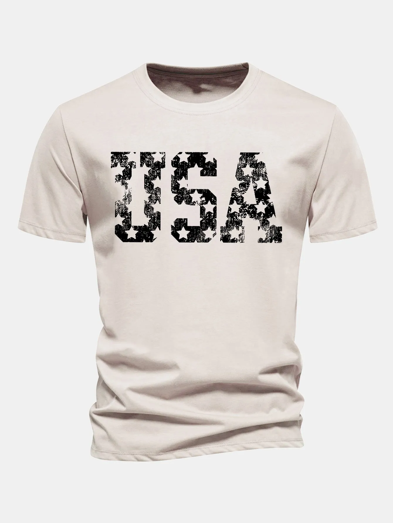 Regular Fit USA Print Cotton T-Shirt sold by Hoooyi product image thumbnail 4