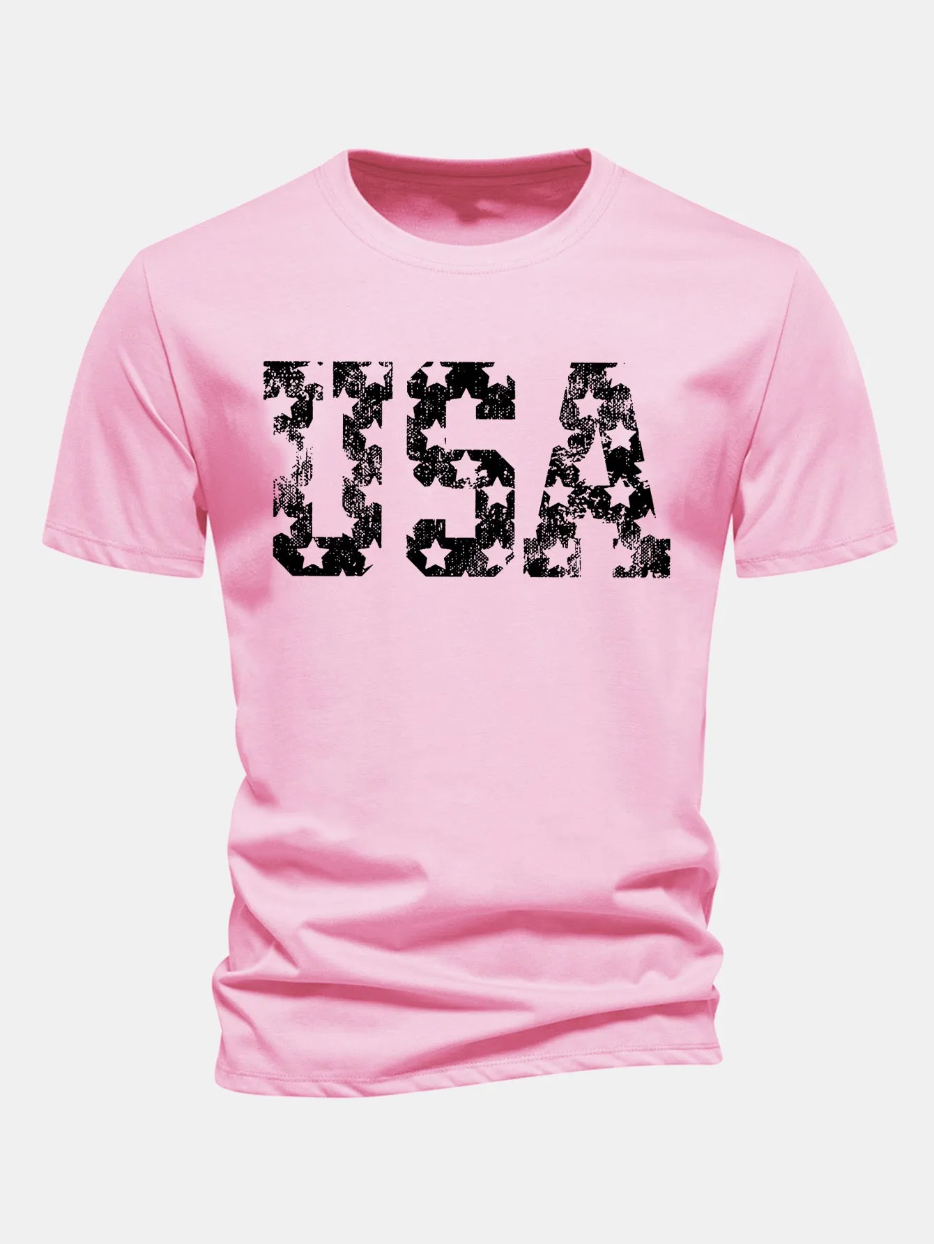 Regular Fit USA Print Cotton T-Shirt sold by Hoooyi product image thumbnail 5