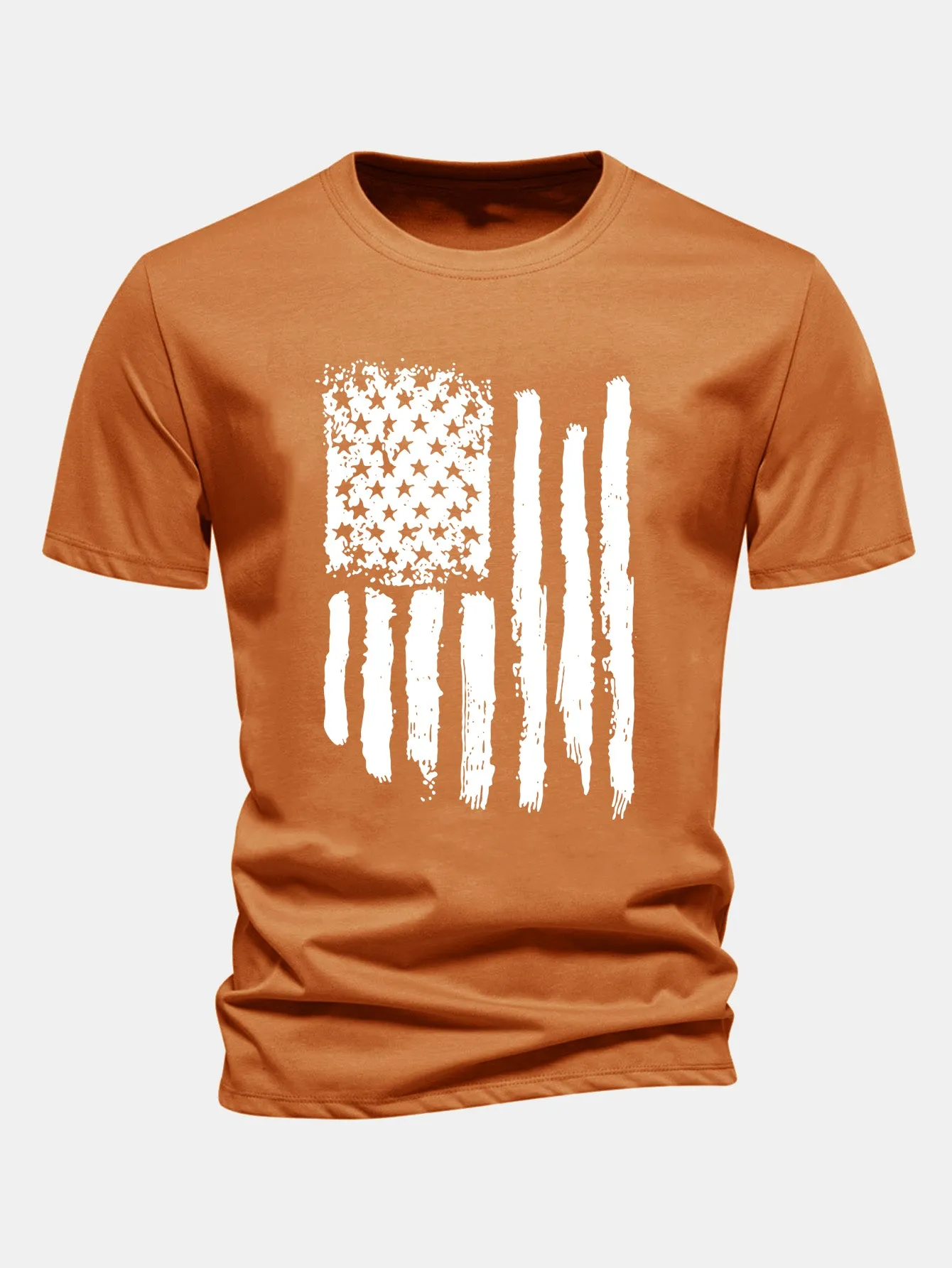 Regular Fit American Flag Print Cotton T-Shirt sold by Hoooyi product image thumbnail 5
