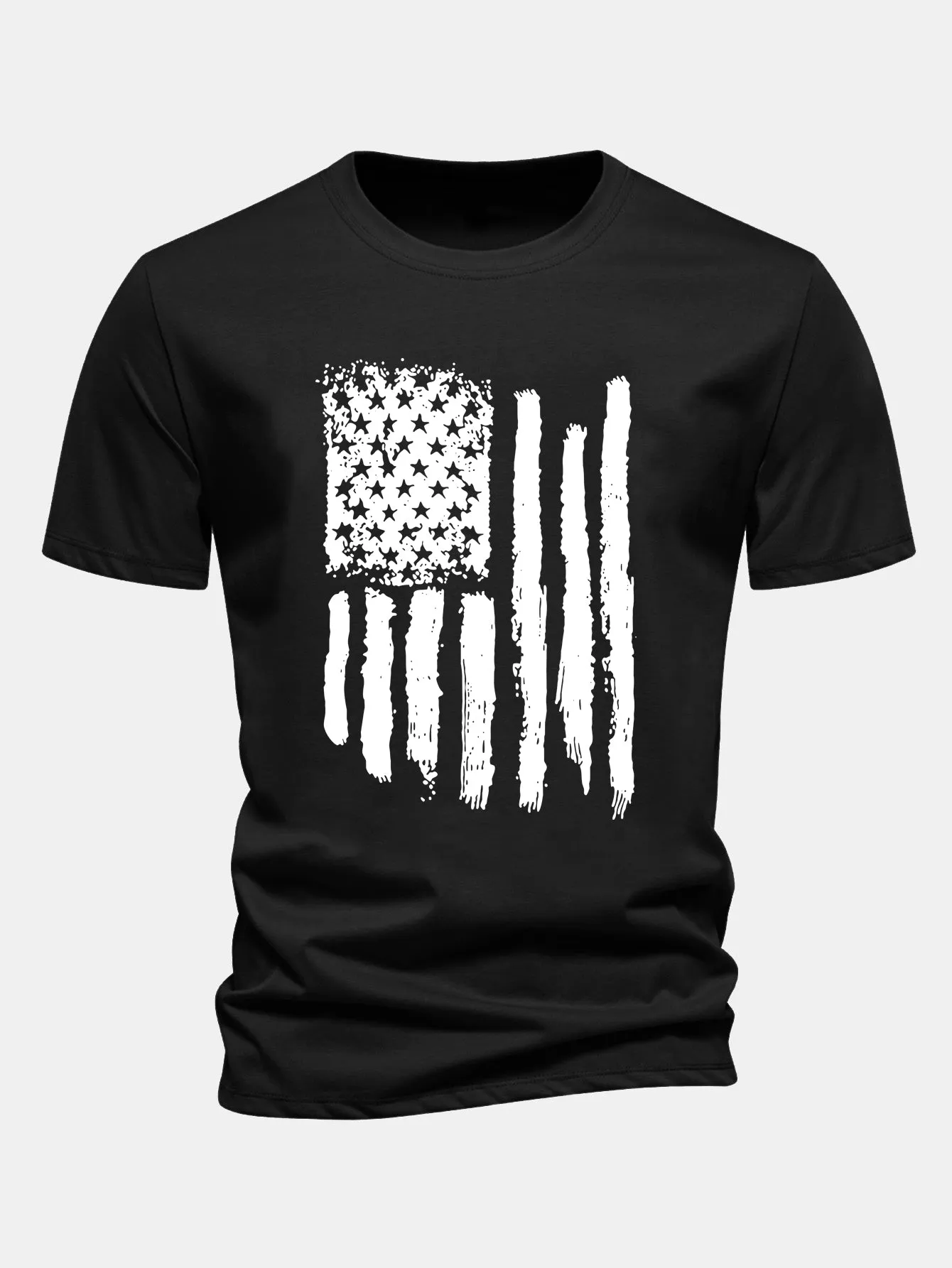 Regular Fit American Flag Print Cotton T-Shirt sold by Hoooyi product image thumbnail 2