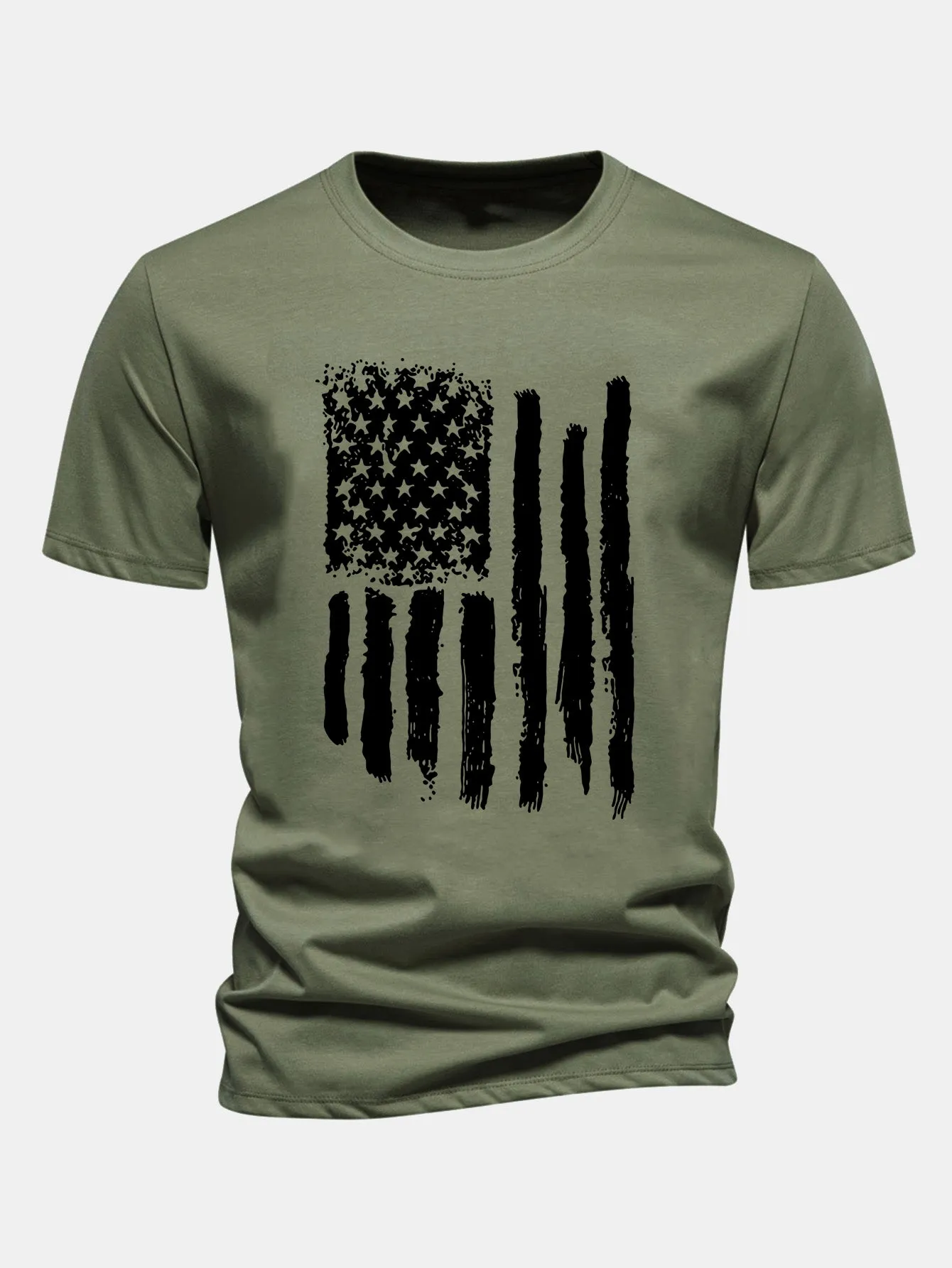 Regular Fit American Flag Print Cotton T-Shirt sold by Hoooyi product image thumbnail 4
