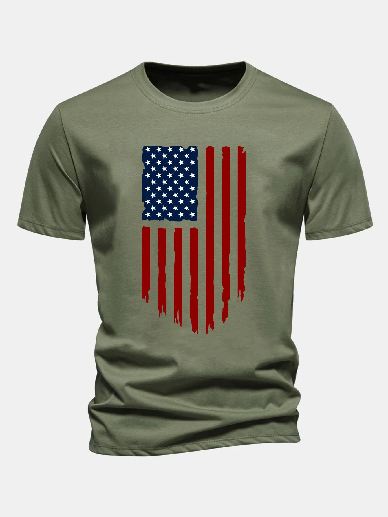Regular Fit American Flag Print Cotton T-Shirt sold by Hoooyi product image thumbnail 5
