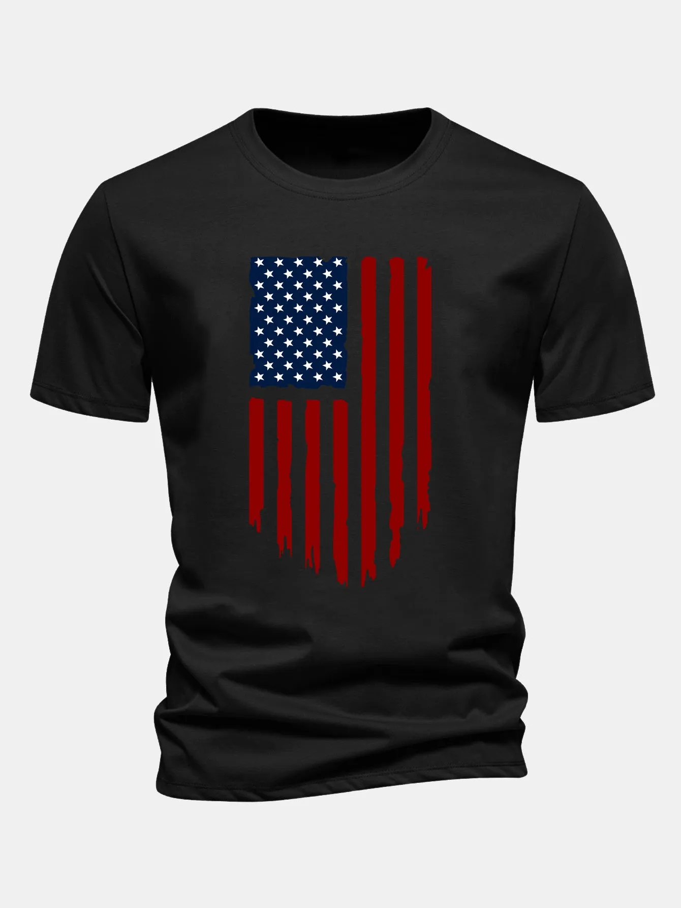 Regular Fit American Flag Print Cotton T-Shirt sold by Hoooyi product image thumbnail 3