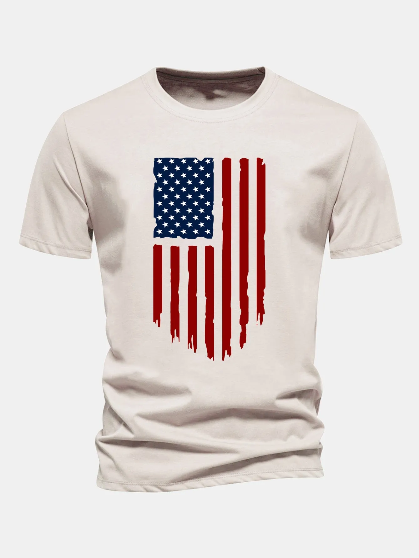 Regular Fit American Flag Print Cotton T-Shirt sold by Hoooyi product image thumbnail 2