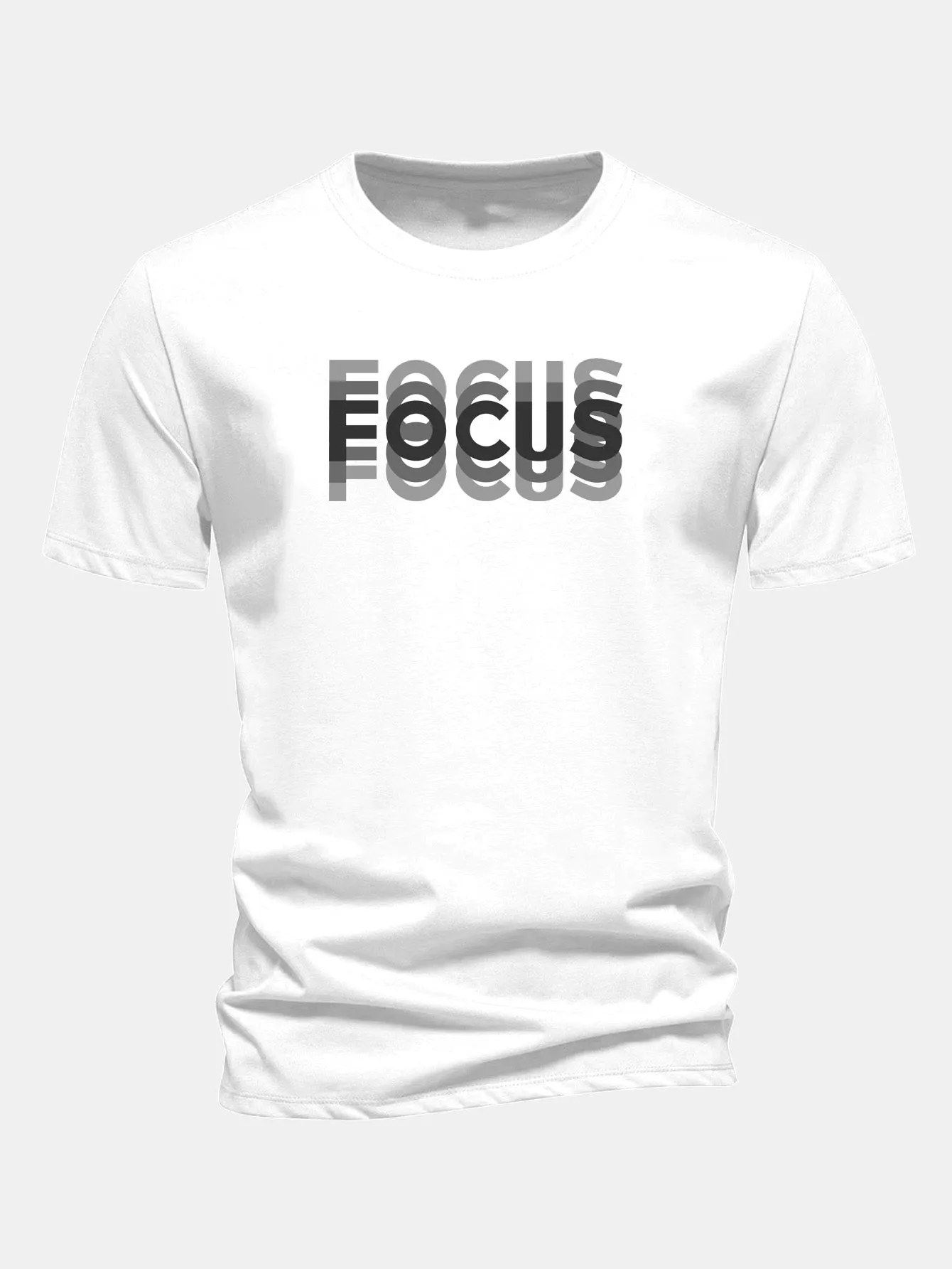 Regular Fit Focus Slogan Print Cotton T-Shirt sold by Hoooyi product image thumbnail 2