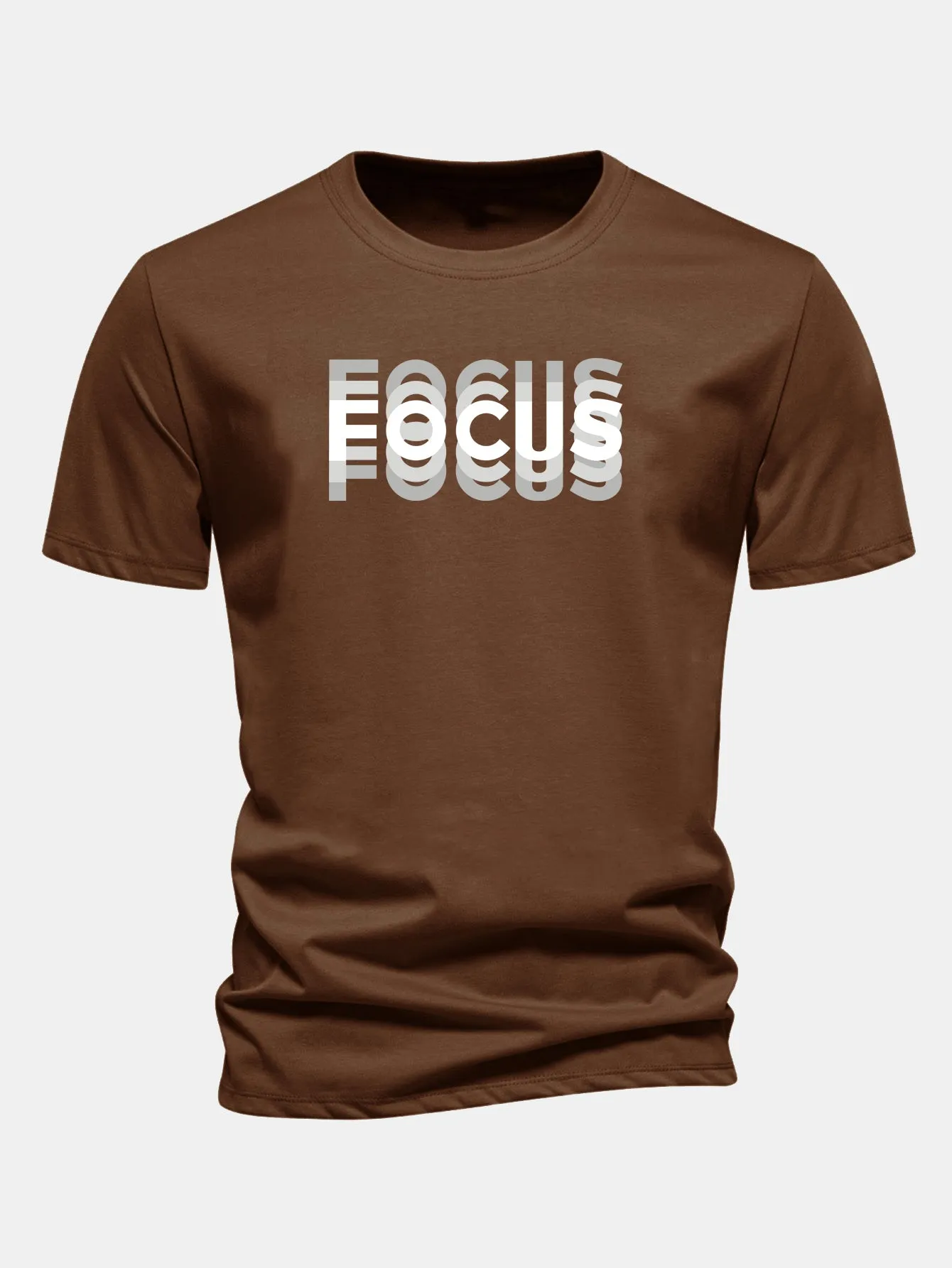 Regular Fit Focus Slogan Print Cotton T-Shirt sold by Hoooyi product image thumbnail 4