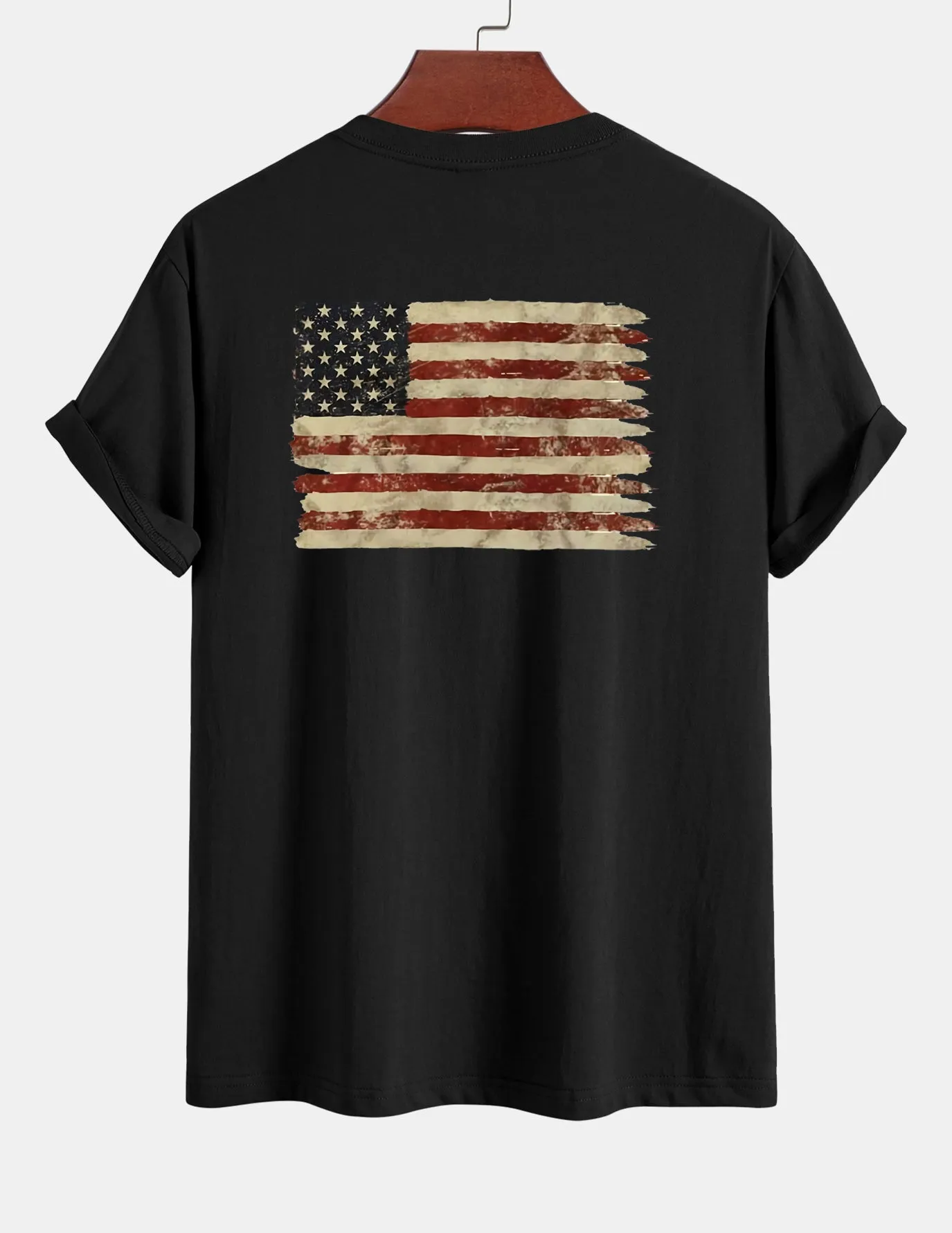 Regular Fit USA Flag Print Cotton T-Shirt sold by Hoooyi product image thumbnail 2