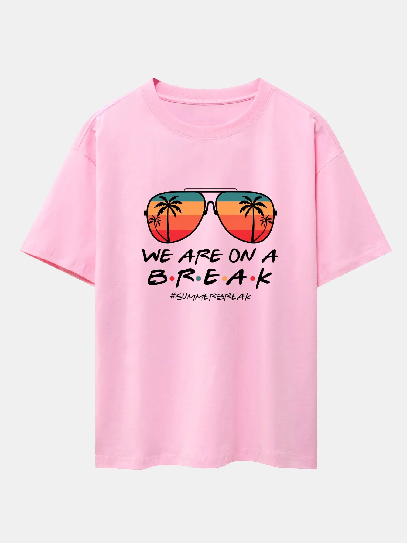 Sunglasses Palm Tree Print Drop Shoulder Oversize T-Shirt sold by Hoooyi product image thumbnail 5