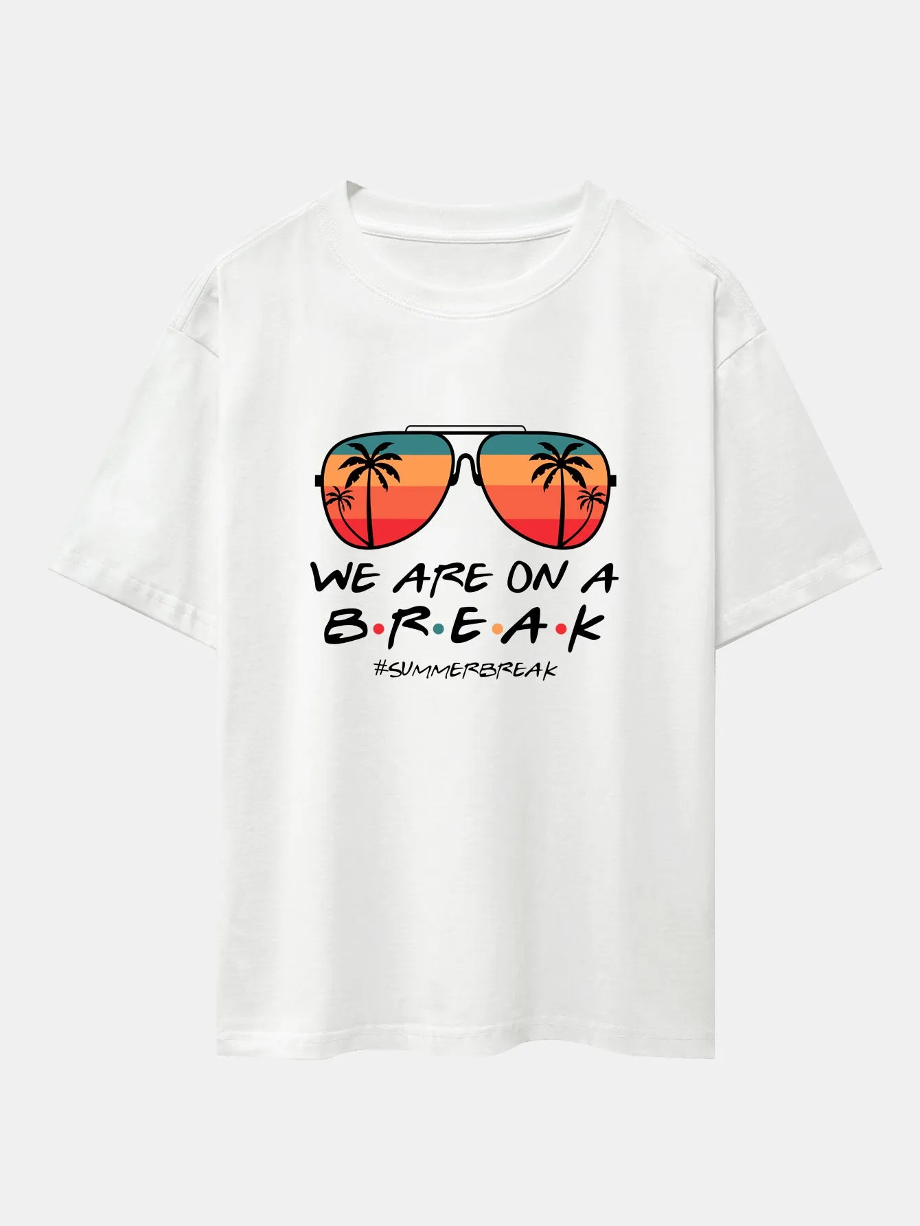 Sunglasses Palm Tree Print Drop Shoulder Oversize T-Shirt sold by Hoooyi product image thumbnail 2