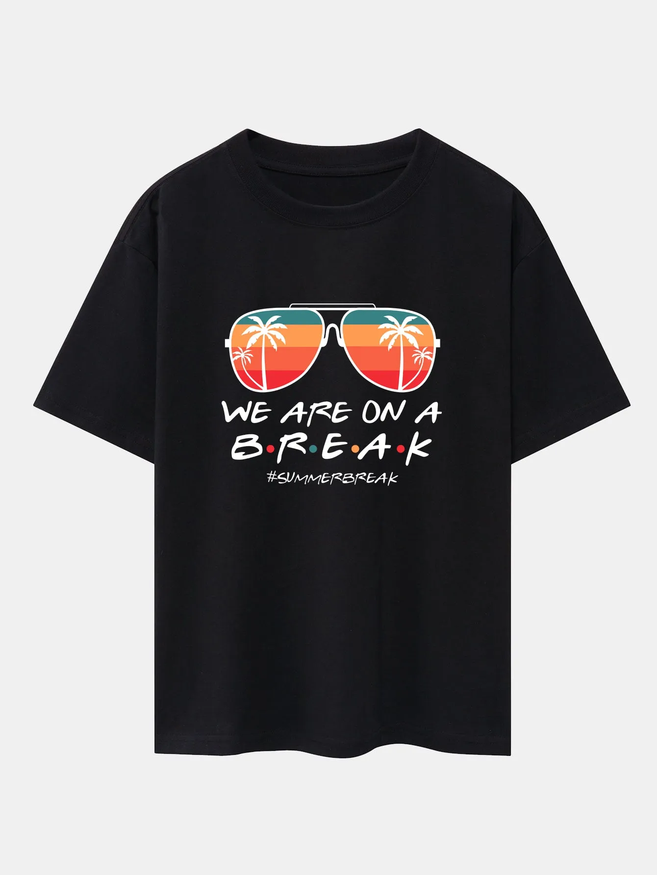 Sunglasses Palm Tree Print Drop Shoulder Oversize T-Shirt sold by Hoooyi product image thumbnail 3