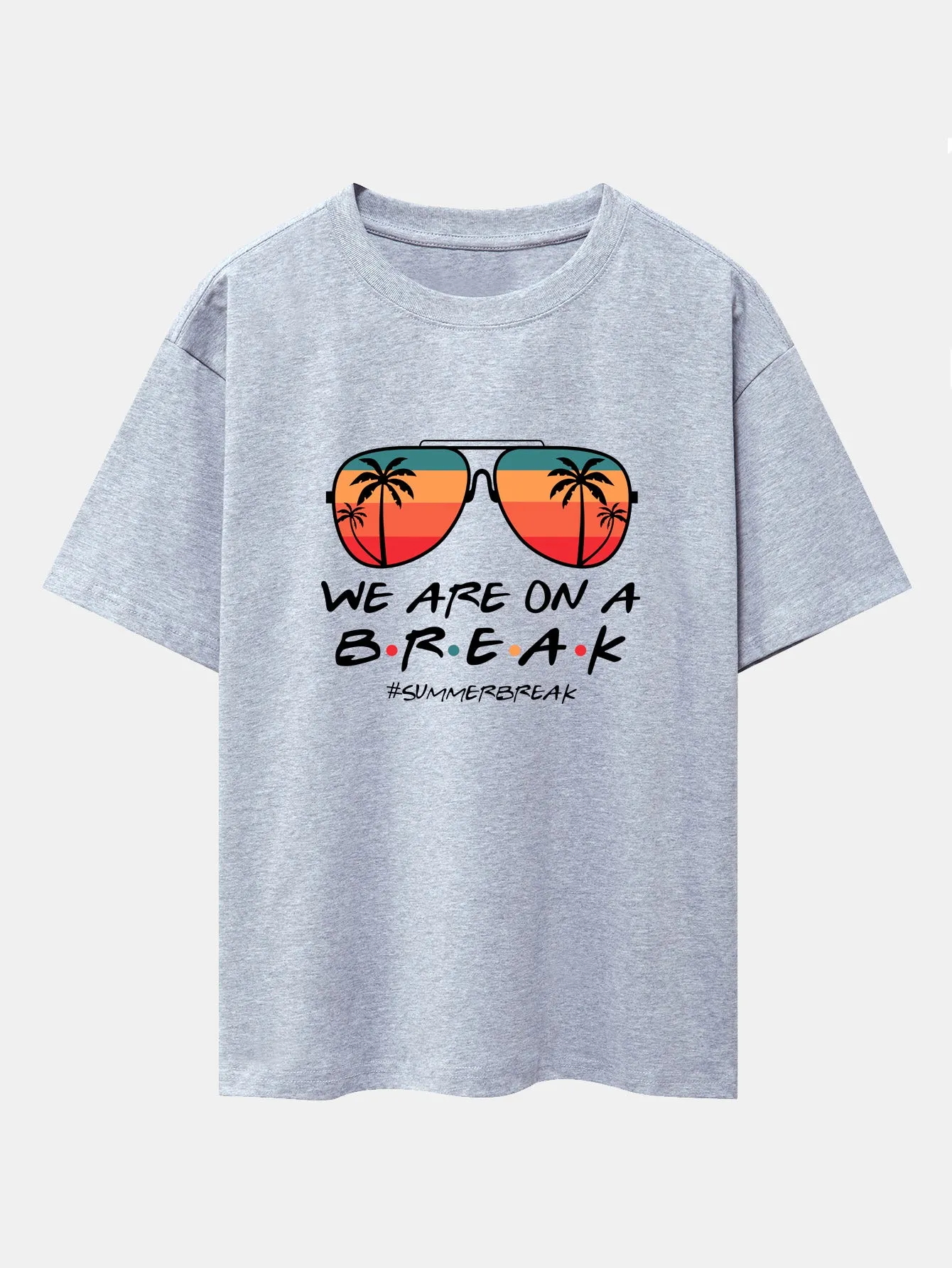 Sunglasses Palm Tree Print Drop Shoulder Oversize T-Shirt sold by Hoooyi product image thumbnail 4