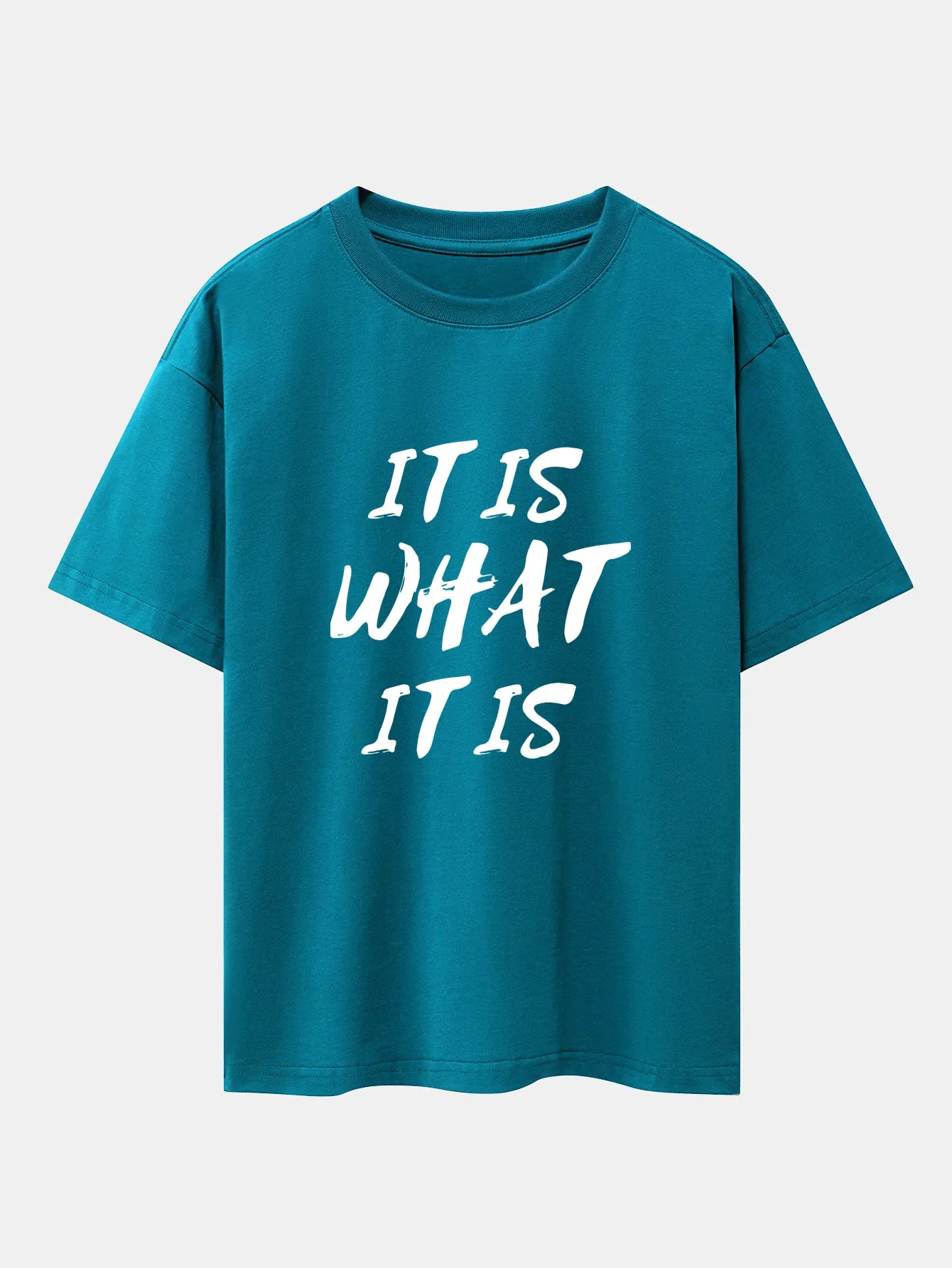 It Is What It Is Print Drop Shoulder Oversize T-Shirt sold by Hoooyi product image thumbnail 3