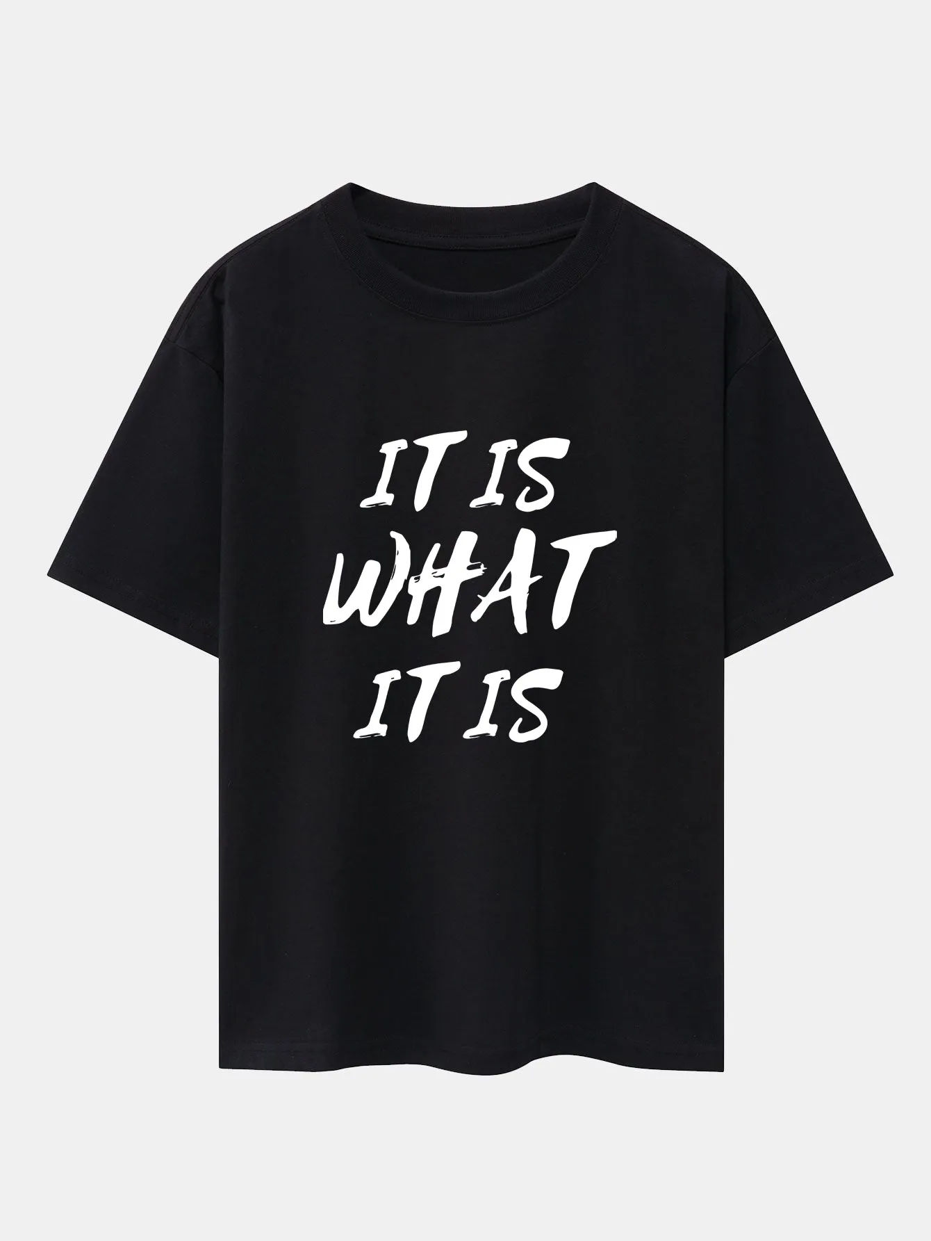 It Is What It Is Print Drop Shoulder Oversize T-Shirt sold by Hoooyi product image thumbnail 2