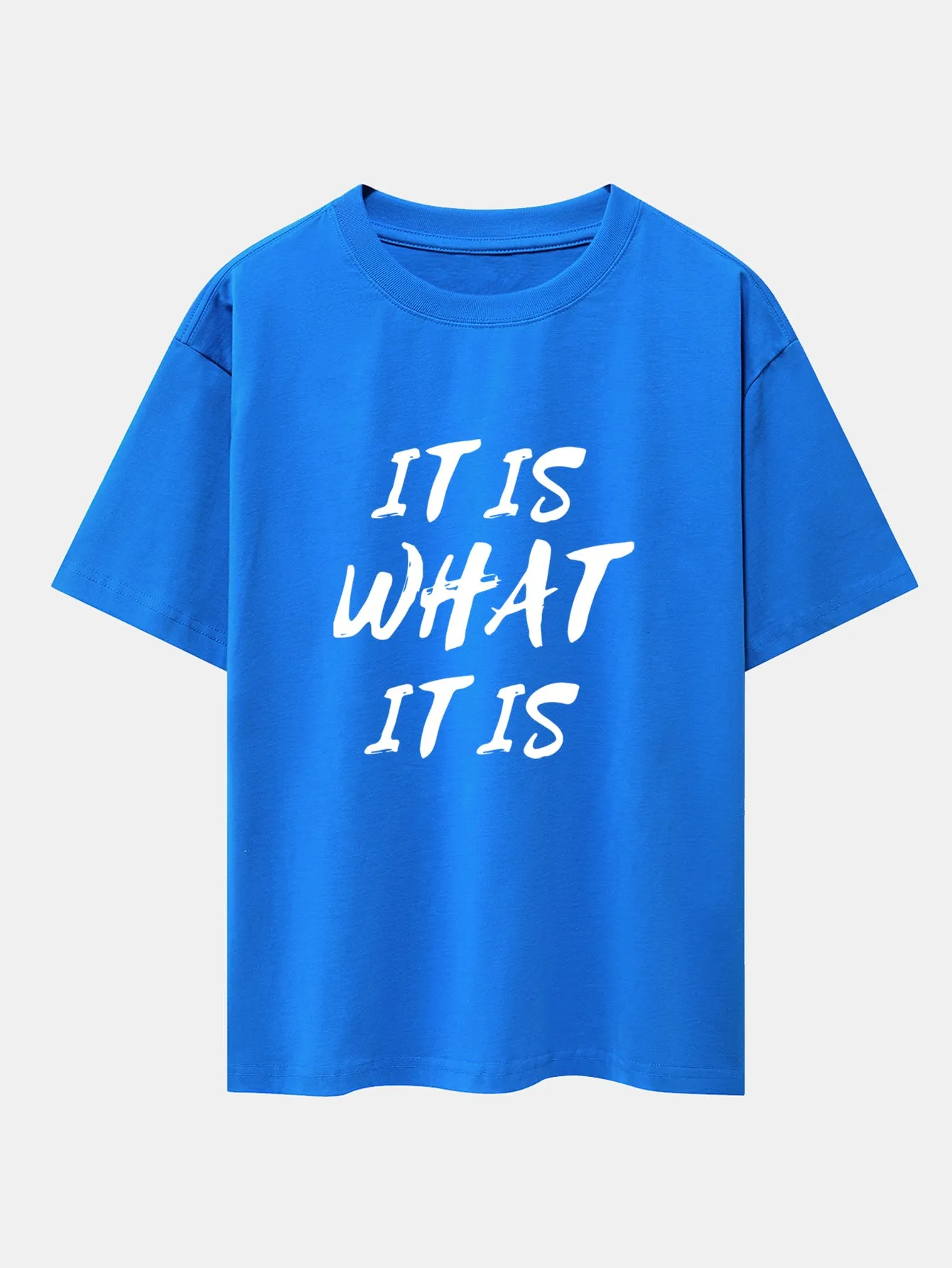 It Is What It Is Print Drop Shoulder Oversize T-Shirt sold by Hoooyi product image thumbnail 5