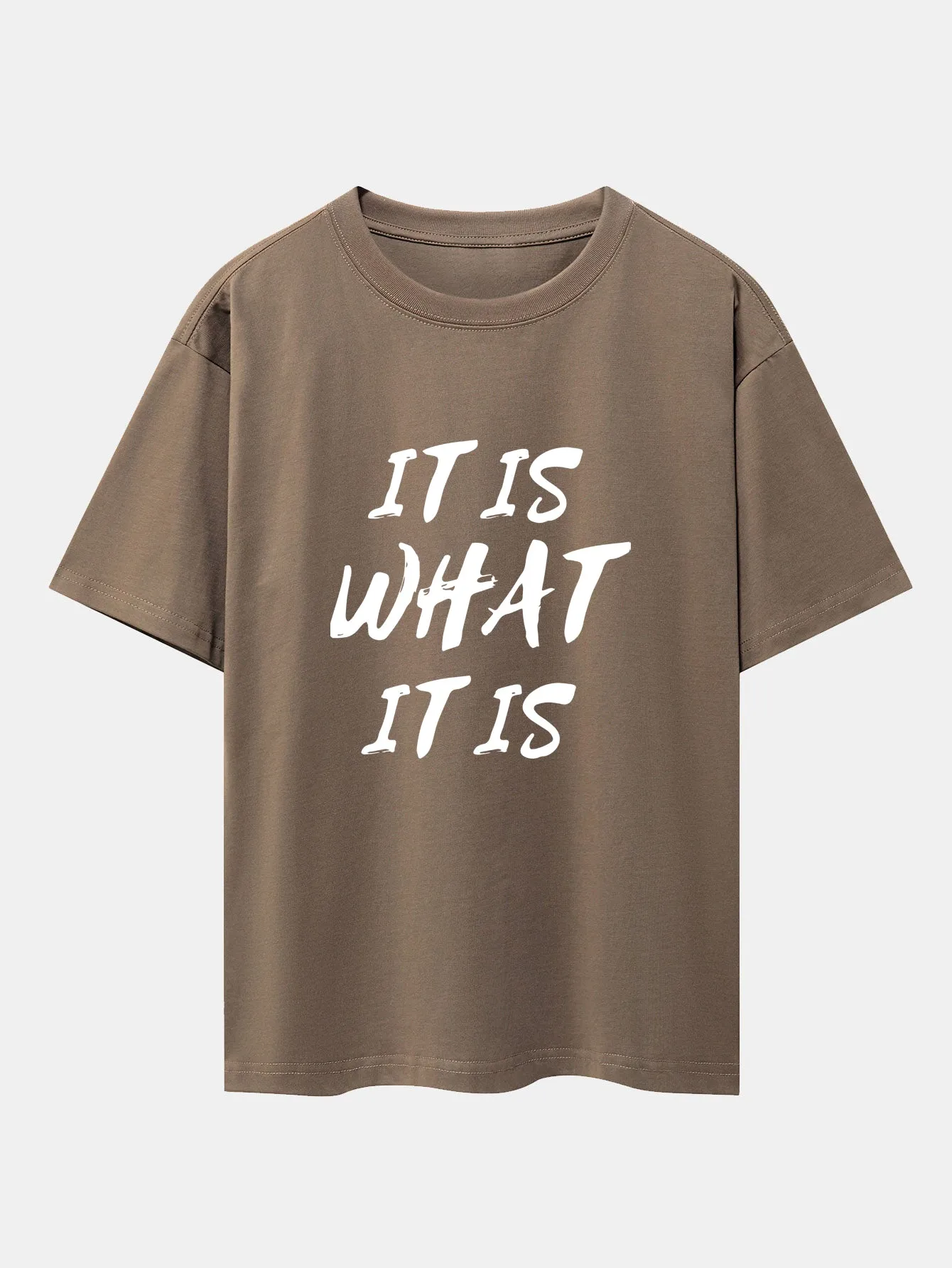 It Is What It Is Print Drop Shoulder Oversize T-Shirt sold by Hoooyi product image thumbnail 4
