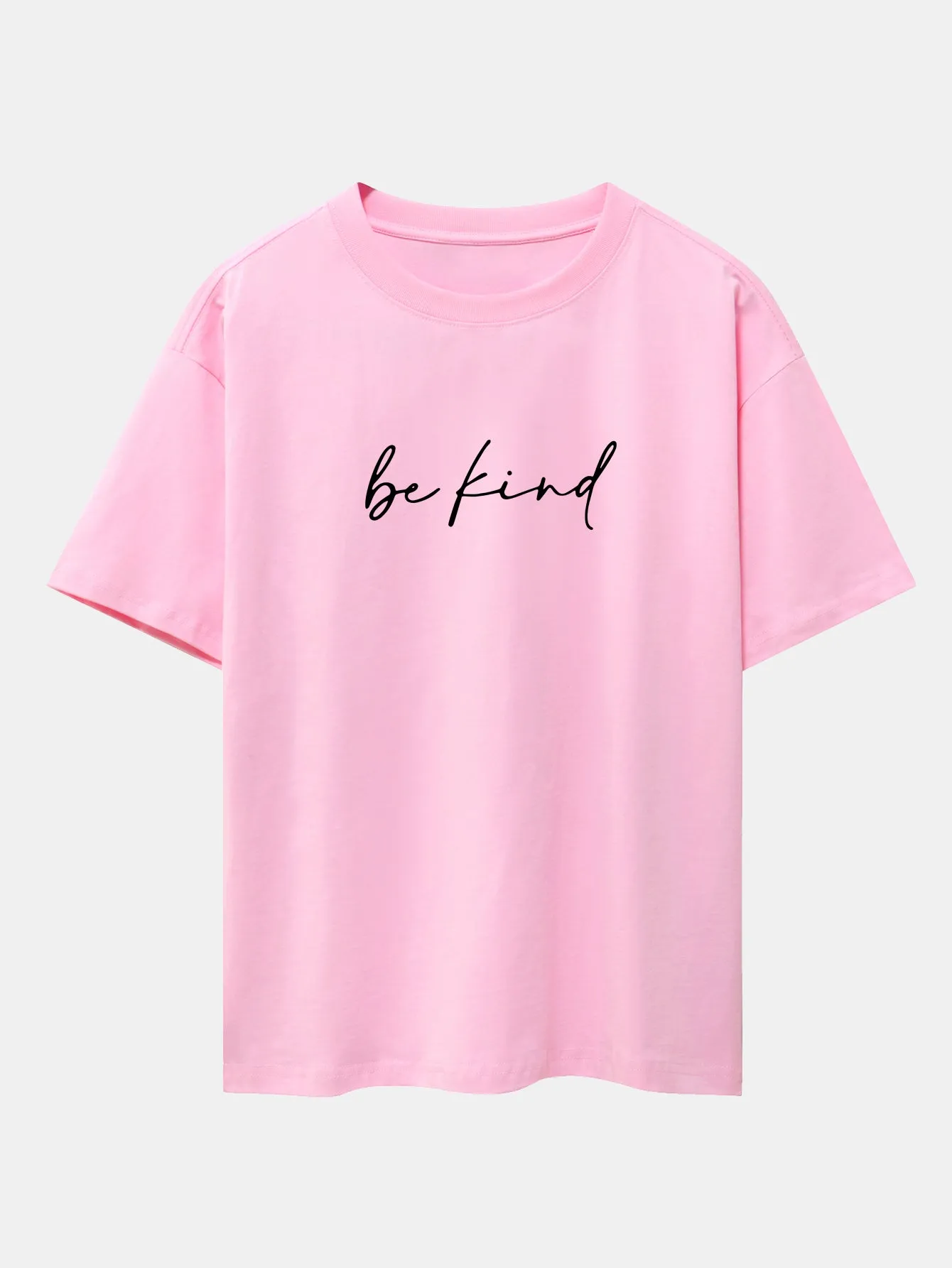 Be Kind Print Drop Shoulder Oversize T-Shirt sold by Hoooyi product image thumbnail 4