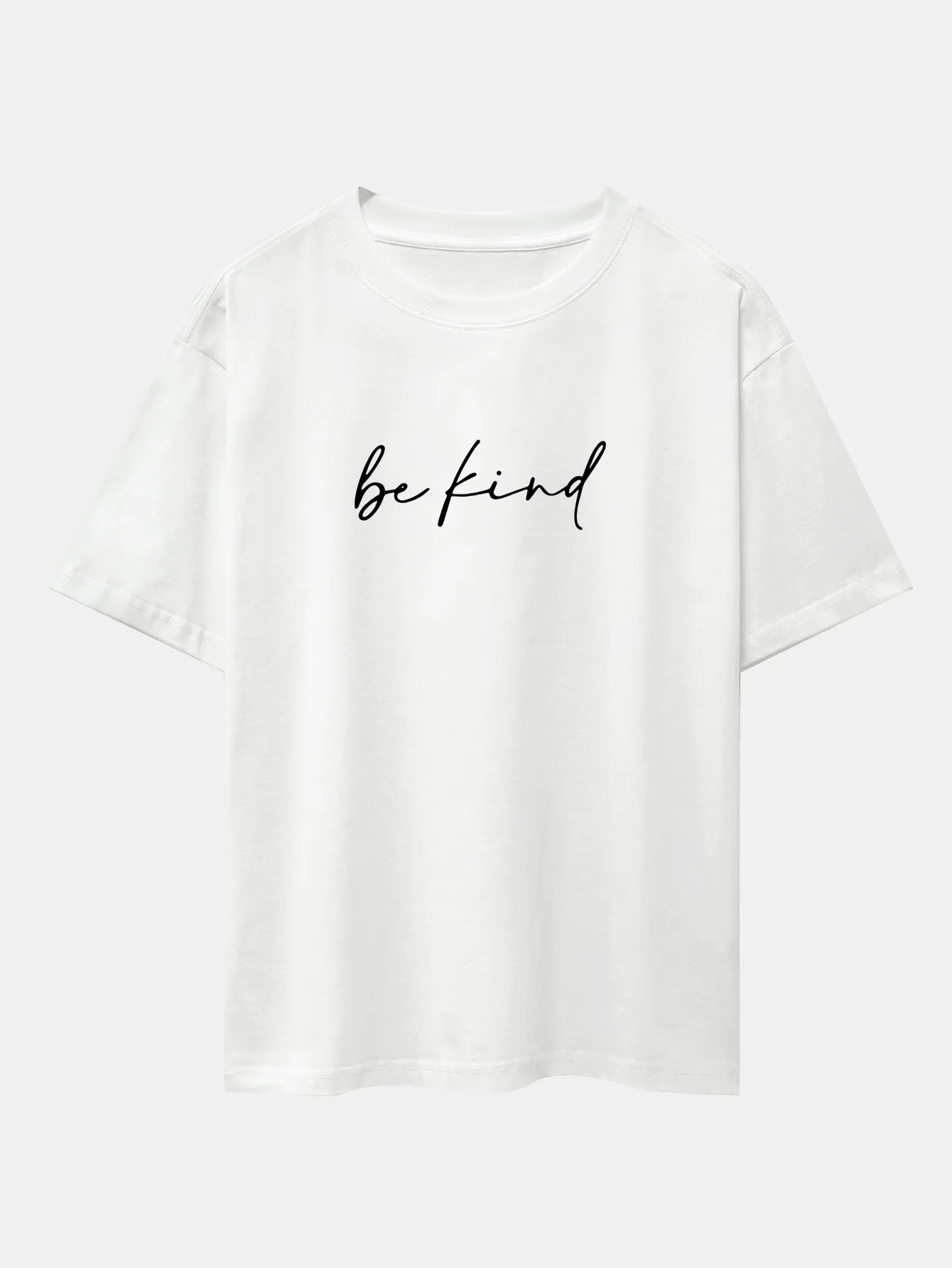Be Kind Print Drop Shoulder Oversize T-Shirt sold by Hoooyi product image thumbnail 3